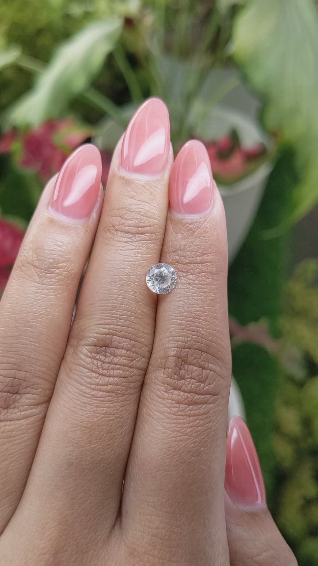 1.26 Ct. White Zircon from Ceylon (Sri Lanka) Size Video