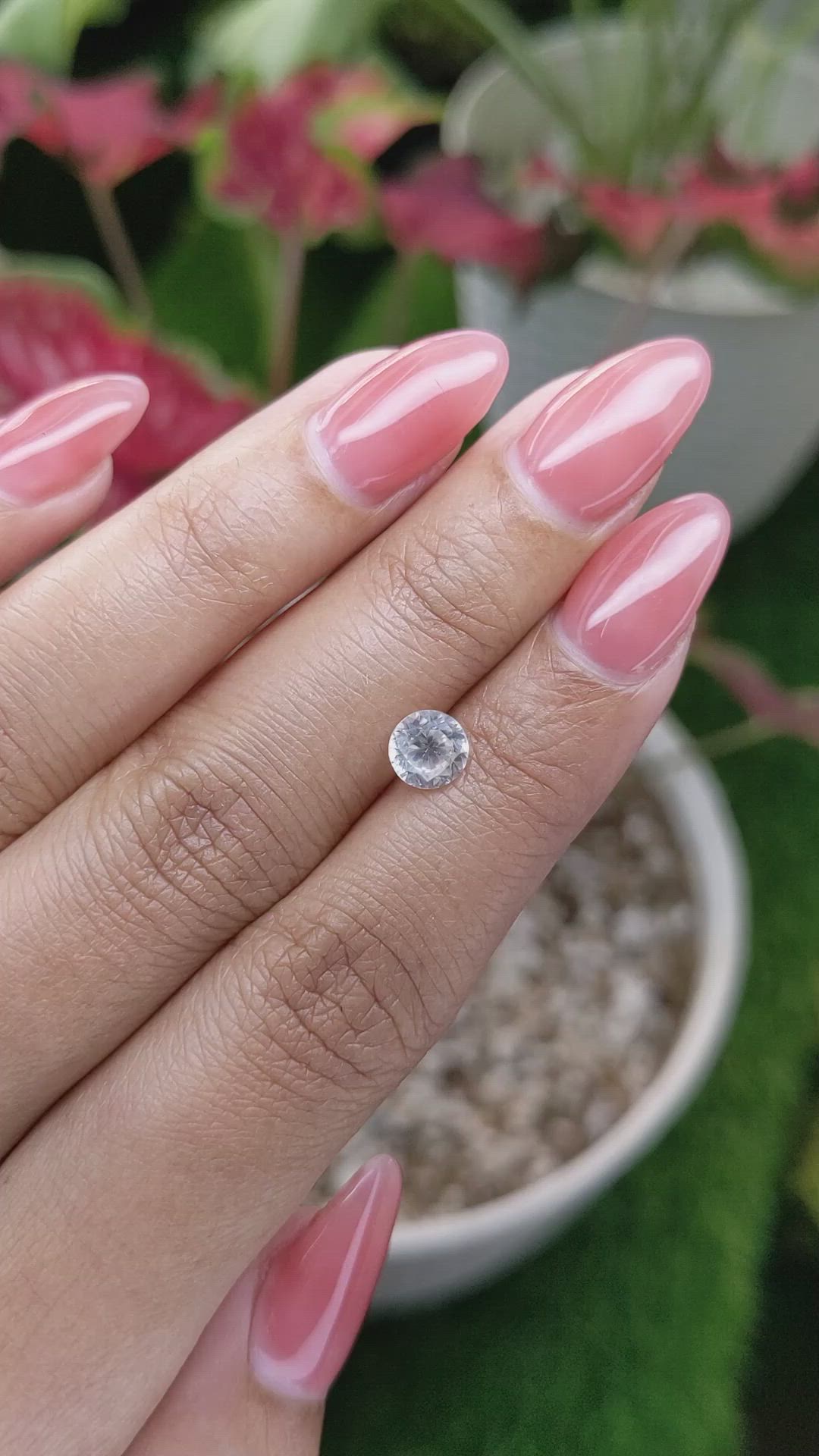 1.26 Ct. White Zircon from Ceylon (Sri Lanka) Size Video