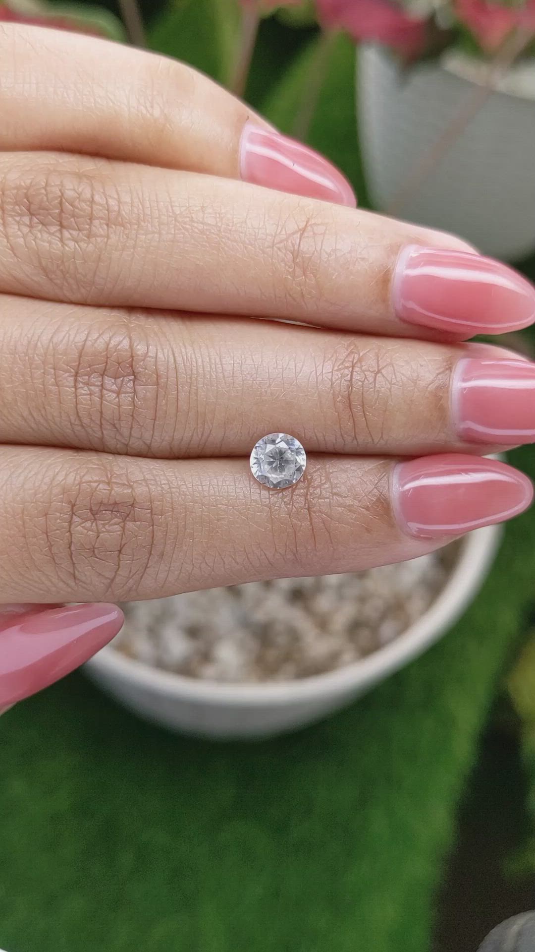 1.26 Ct. White Zircon from Ceylon (Sri Lanka) Size Video