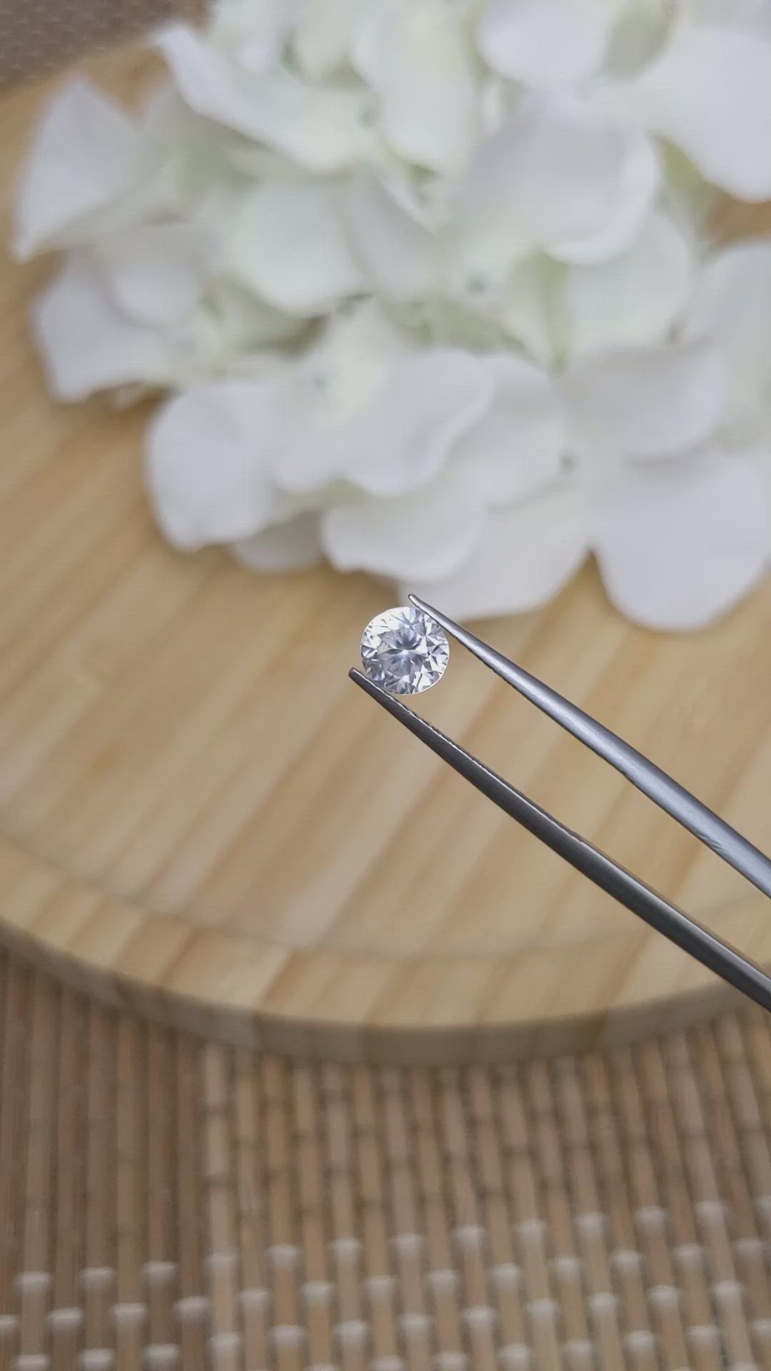 1.19 Ct. White Zircon from Ceylon (Sri Lanka) Size Video