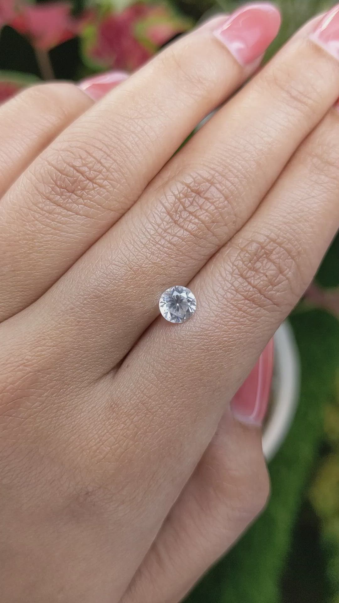 1.19 Ct. White Zircon from Ceylon (Sri Lanka) Size Video