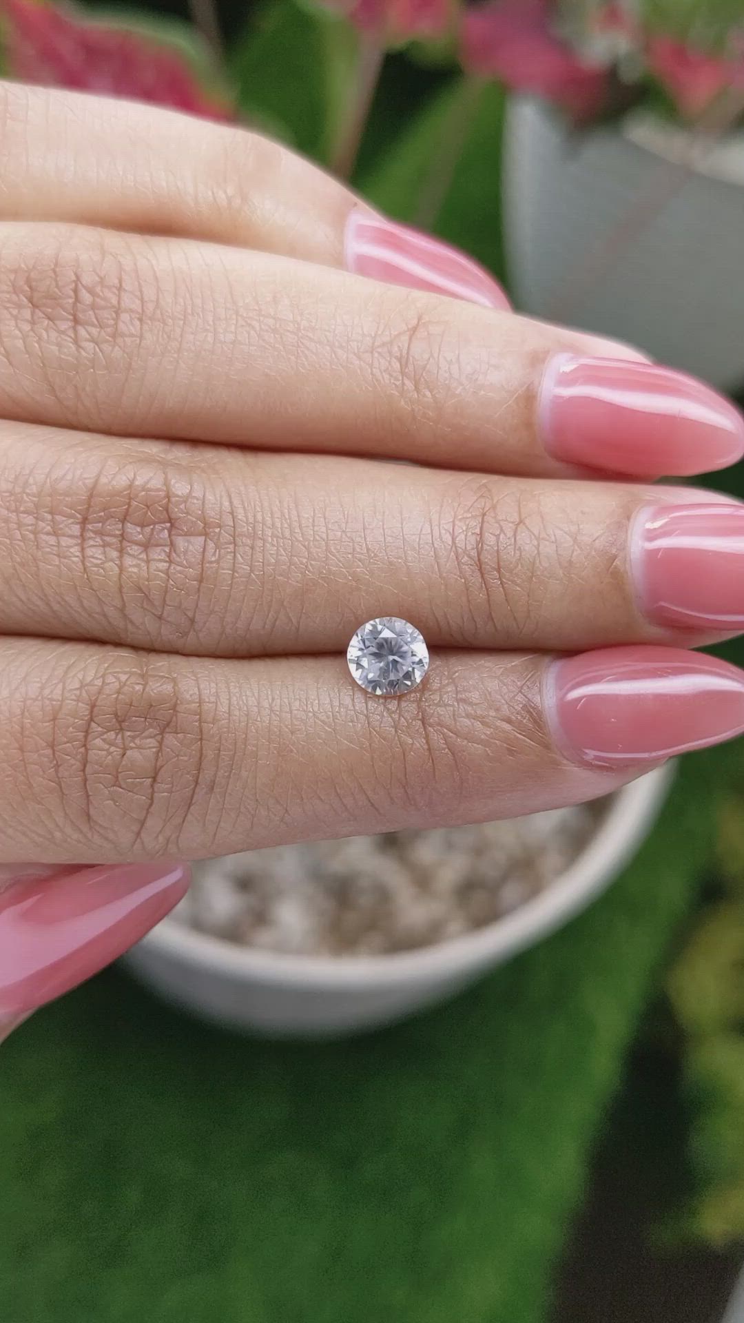 1.19 Ct. White Zircon from Ceylon (Sri Lanka) Size Video