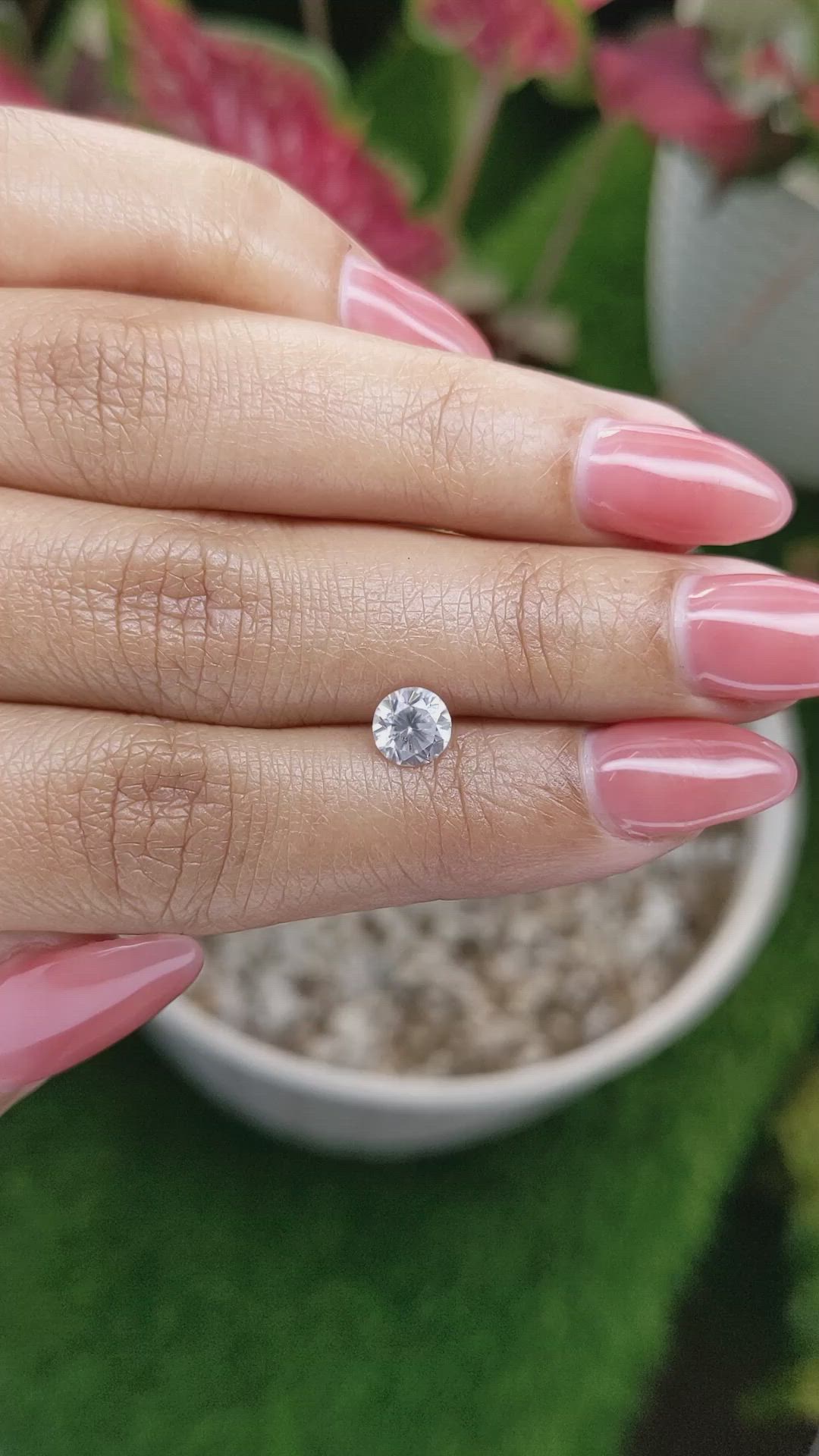 1.11 Ct. White Zircon from Ceylon (Sri Lanka) Size Video