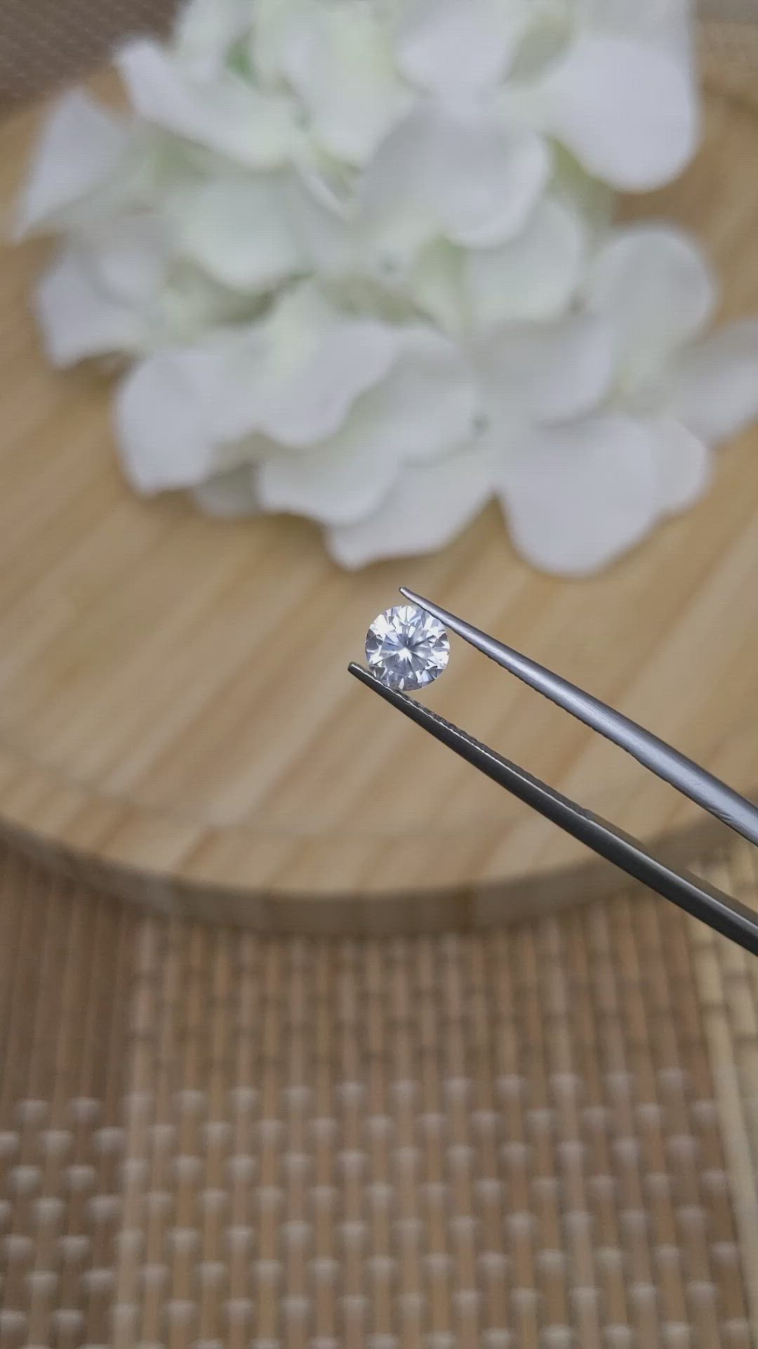 1.11 Ct. White Zircon from Ceylon (Sri Lanka) Size Video