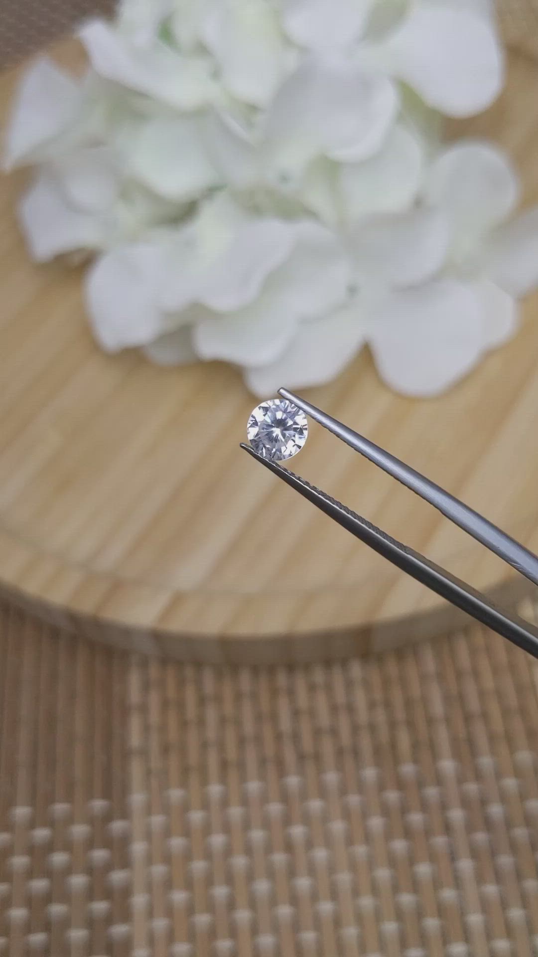 1.19 Ct. White Zircon from Ceylon (Sri Lanka) Size Video