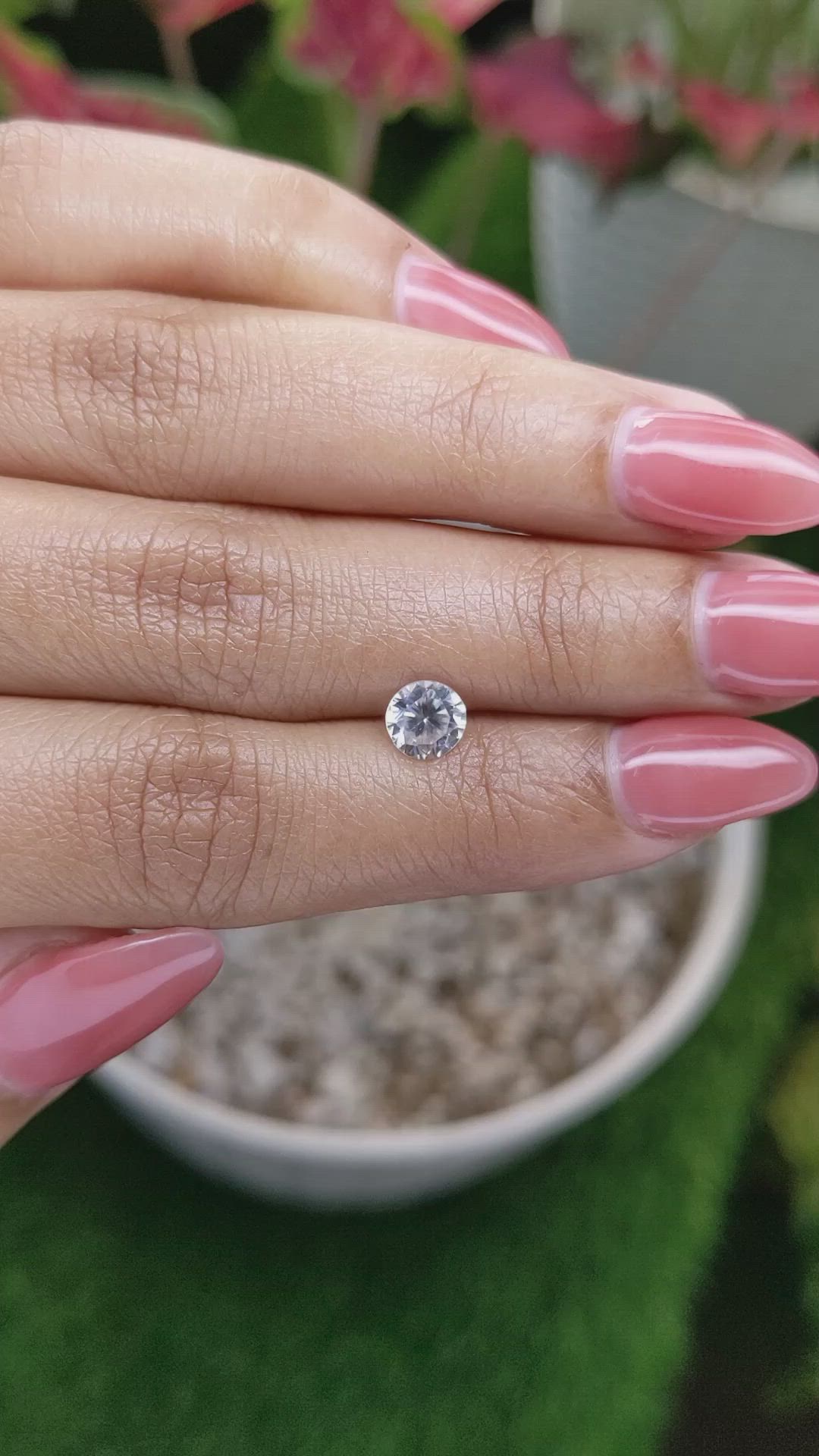 1.19 Ct. White Zircon from Ceylon (Sri Lanka) Size Video