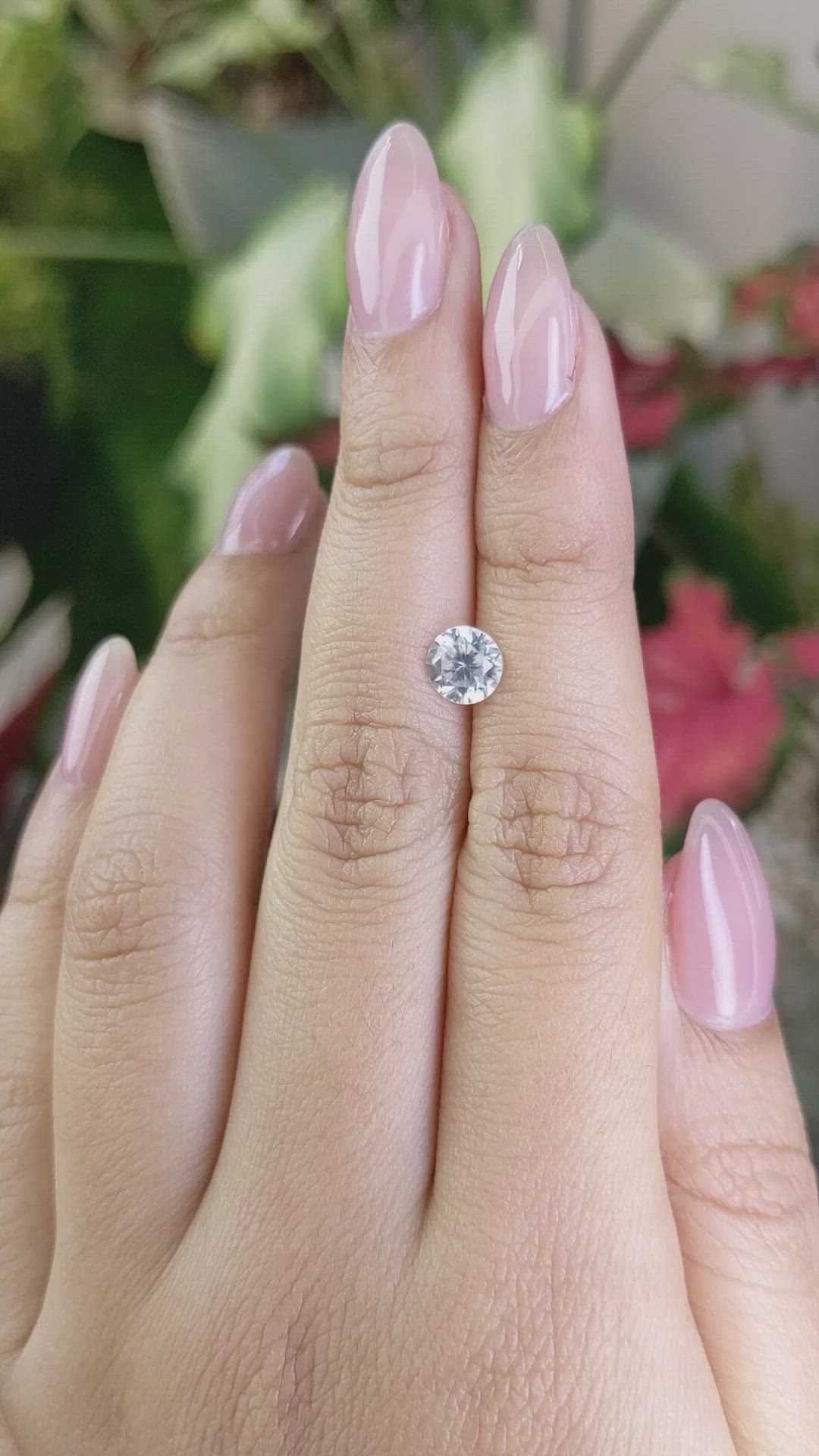 1.36 Ct. White Zircon from Ceylon (Sri Lanka) Size Video