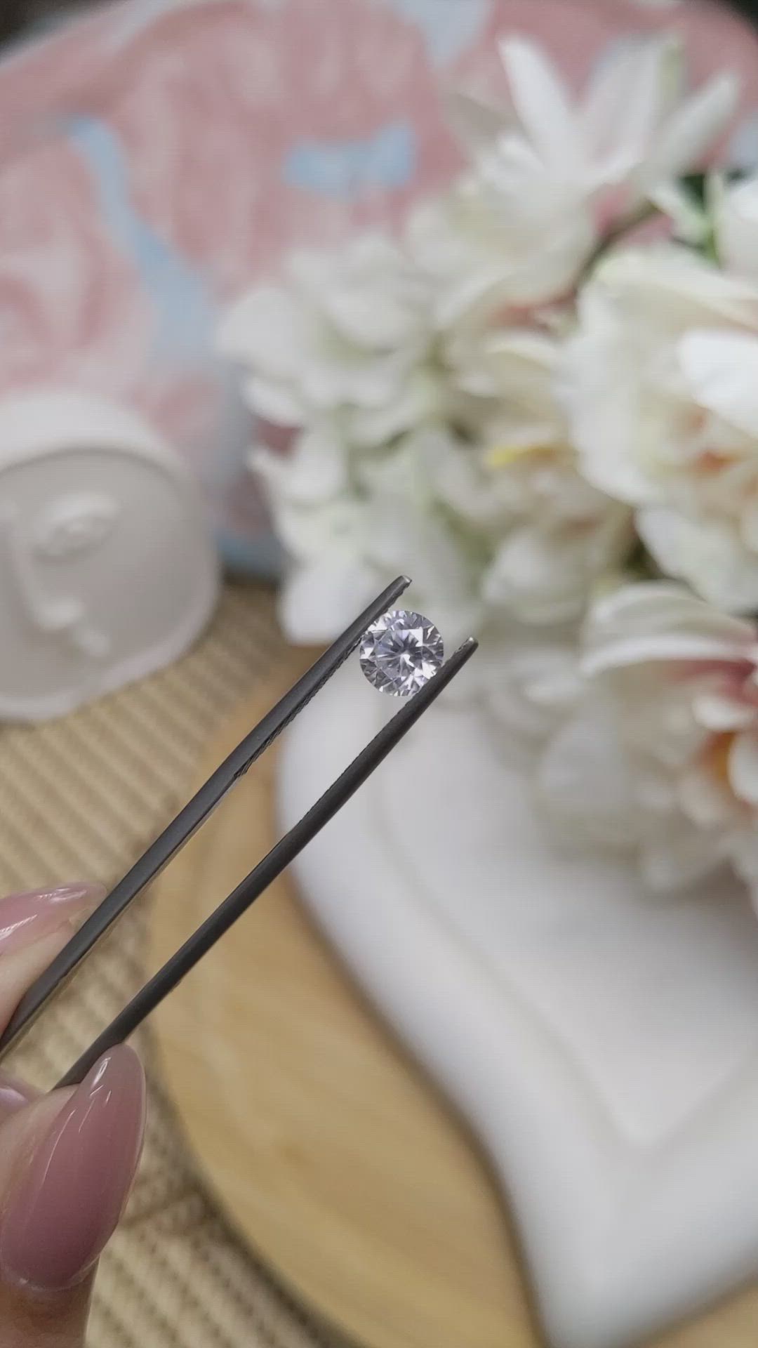 1.36 Ct. White Zircon from Ceylon (Sri Lanka) Size Video