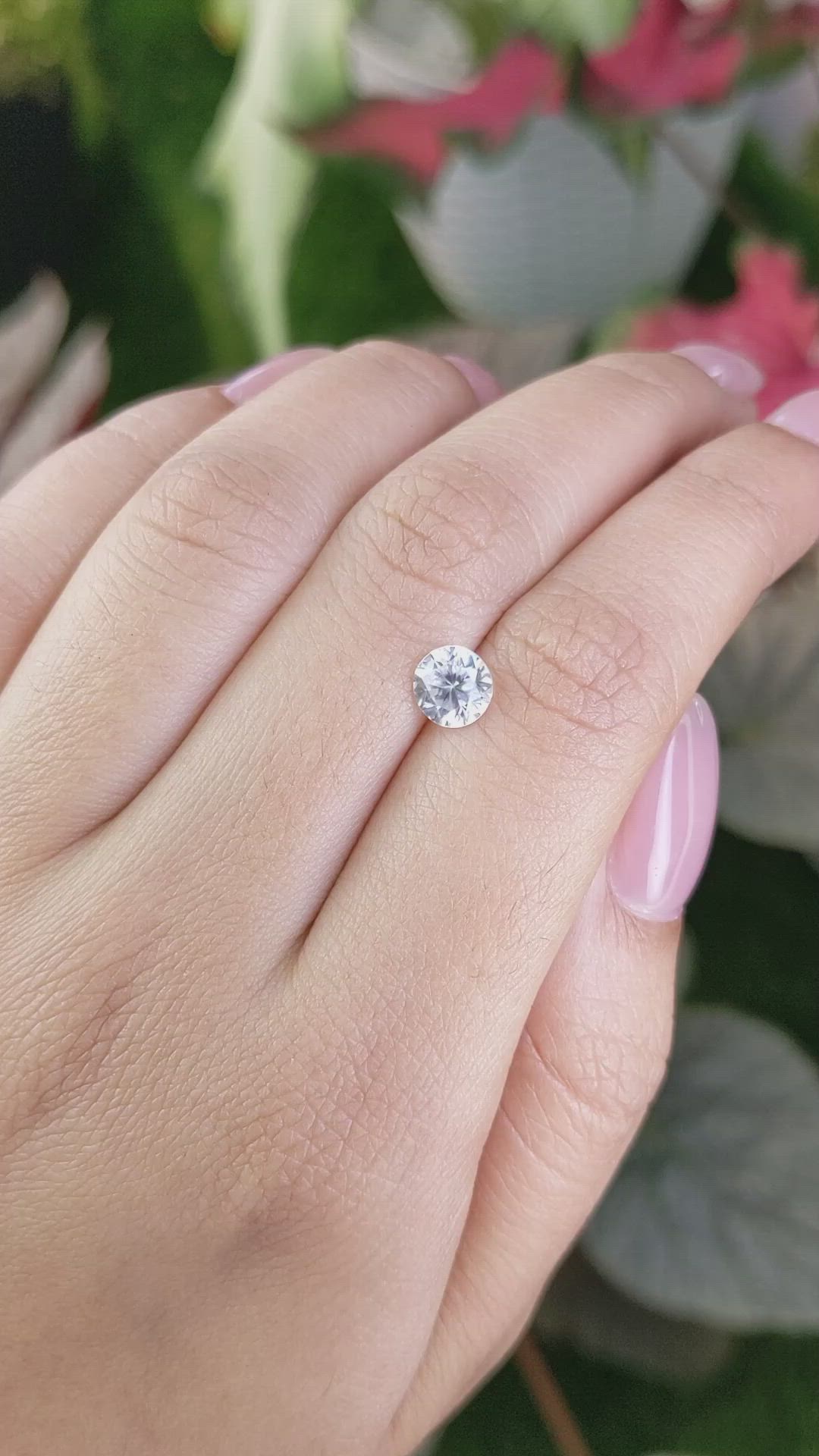 1.36 Ct. White Zircon from Ceylon (Sri Lanka) Size Video