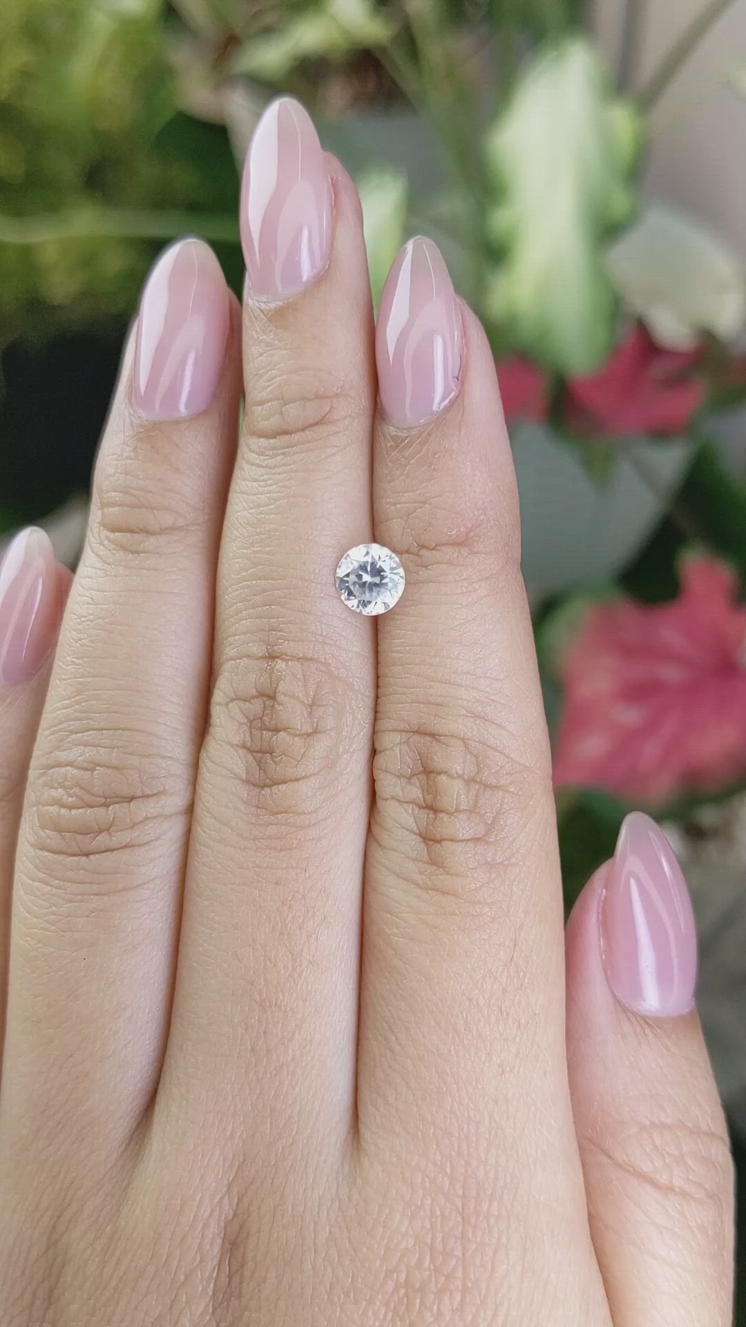 1.24 Ct. White Zircon from Ceylon (Sri Lanka) Size Video