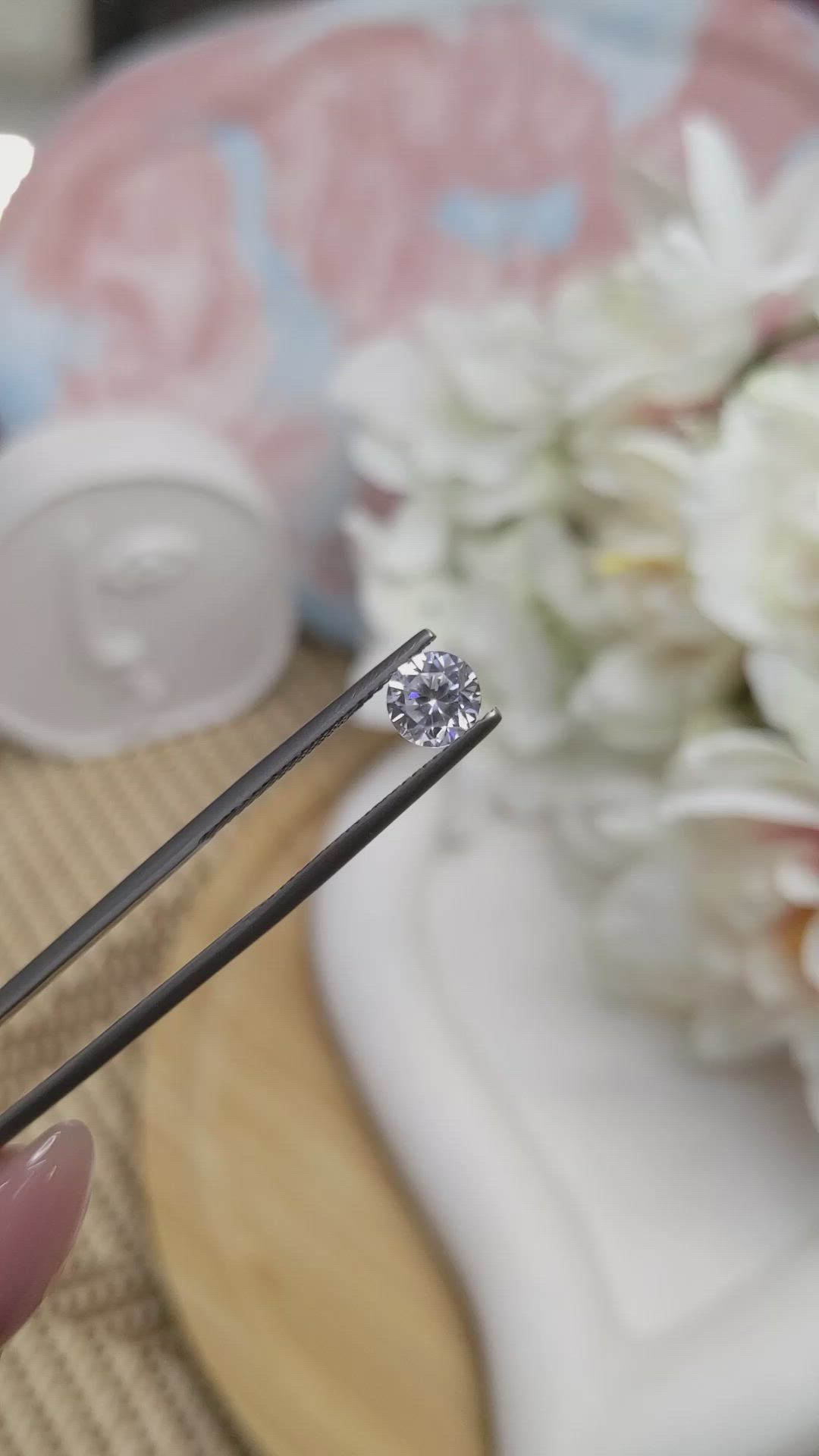 1.24 Ct. White Zircon from Ceylon (Sri Lanka) Size Video