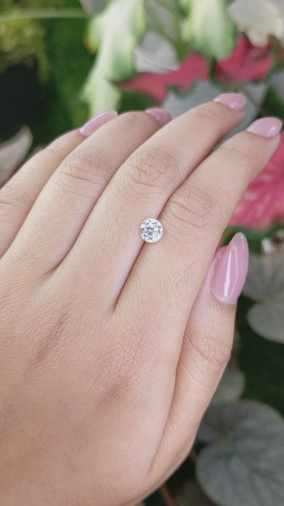 1.20 Ct. White Zircon from Ceylon (Sri Lanka) Size Video