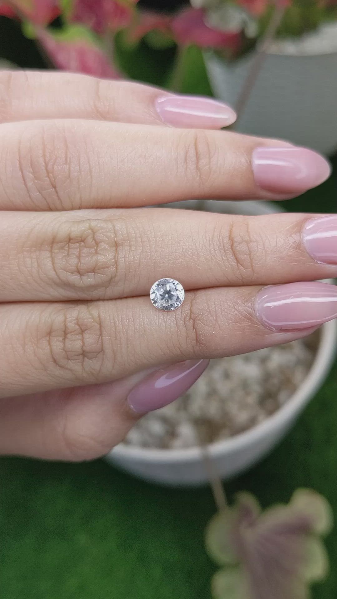 1.20 Ct. White Zircon from Ceylon (Sri Lanka) Size Video