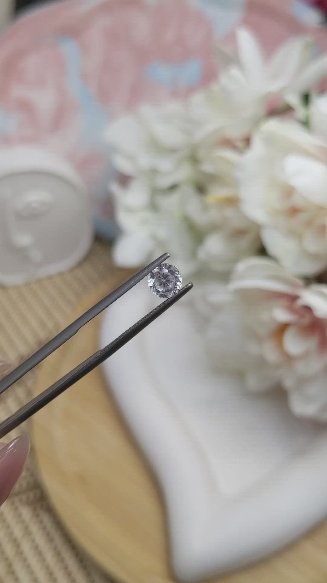 1.20 Ct. White Zircon from Ceylon (Sri Lanka) Size Video