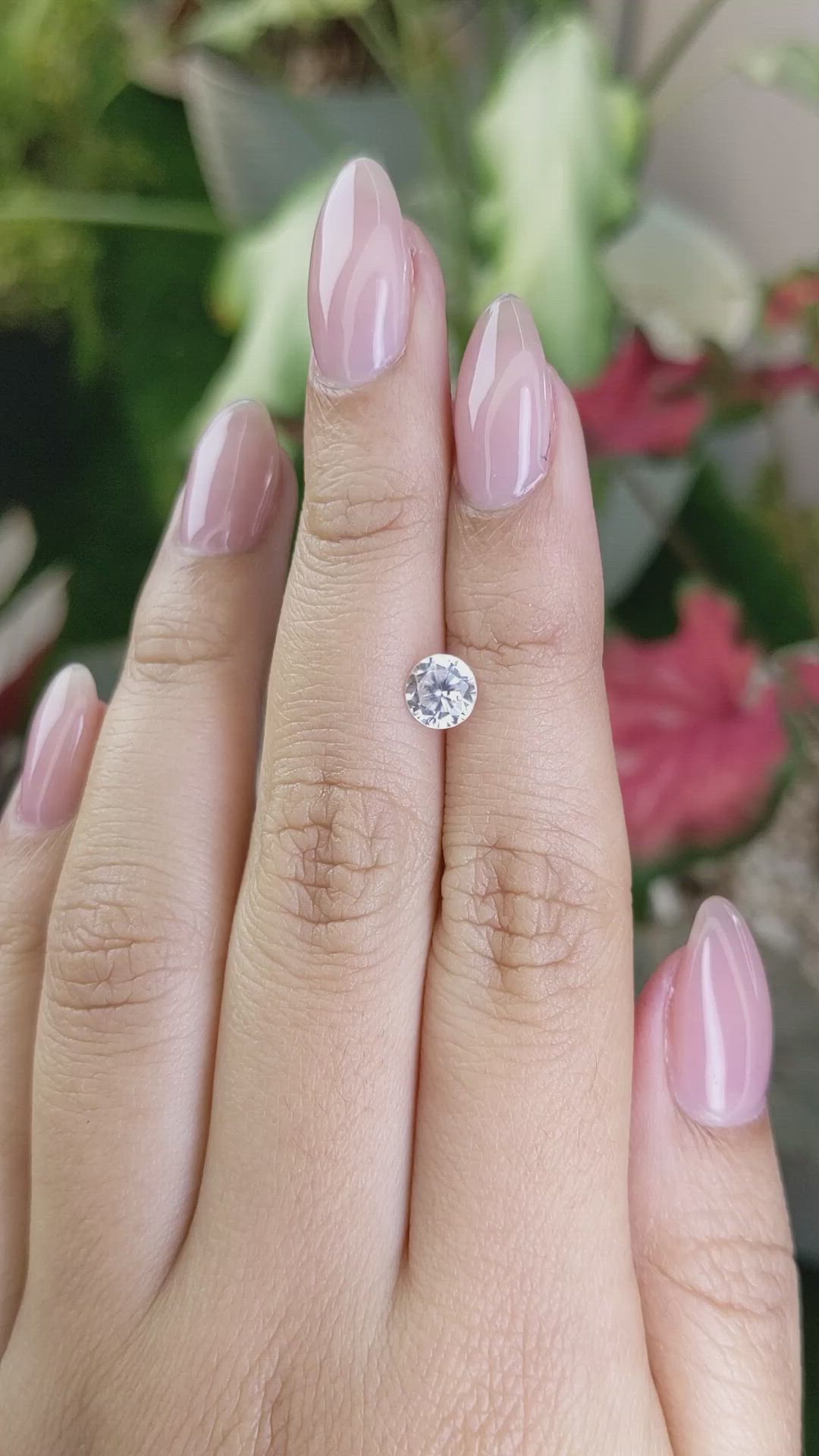 1.20 Ct. White Zircon from Ceylon (Sri Lanka) Size Video