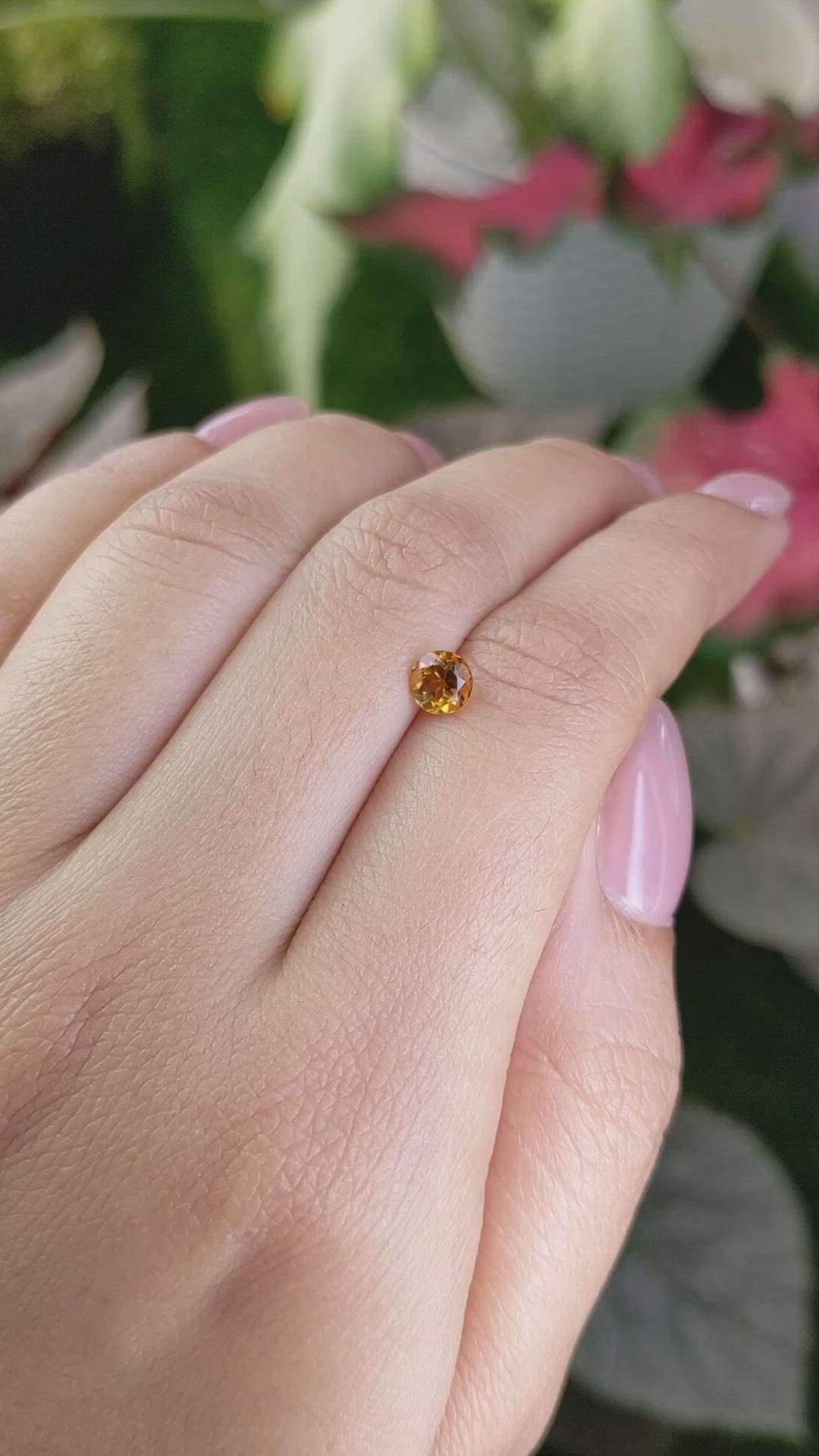 0.48 Ct. Orange Madeira Citrine from Brazil Size Video