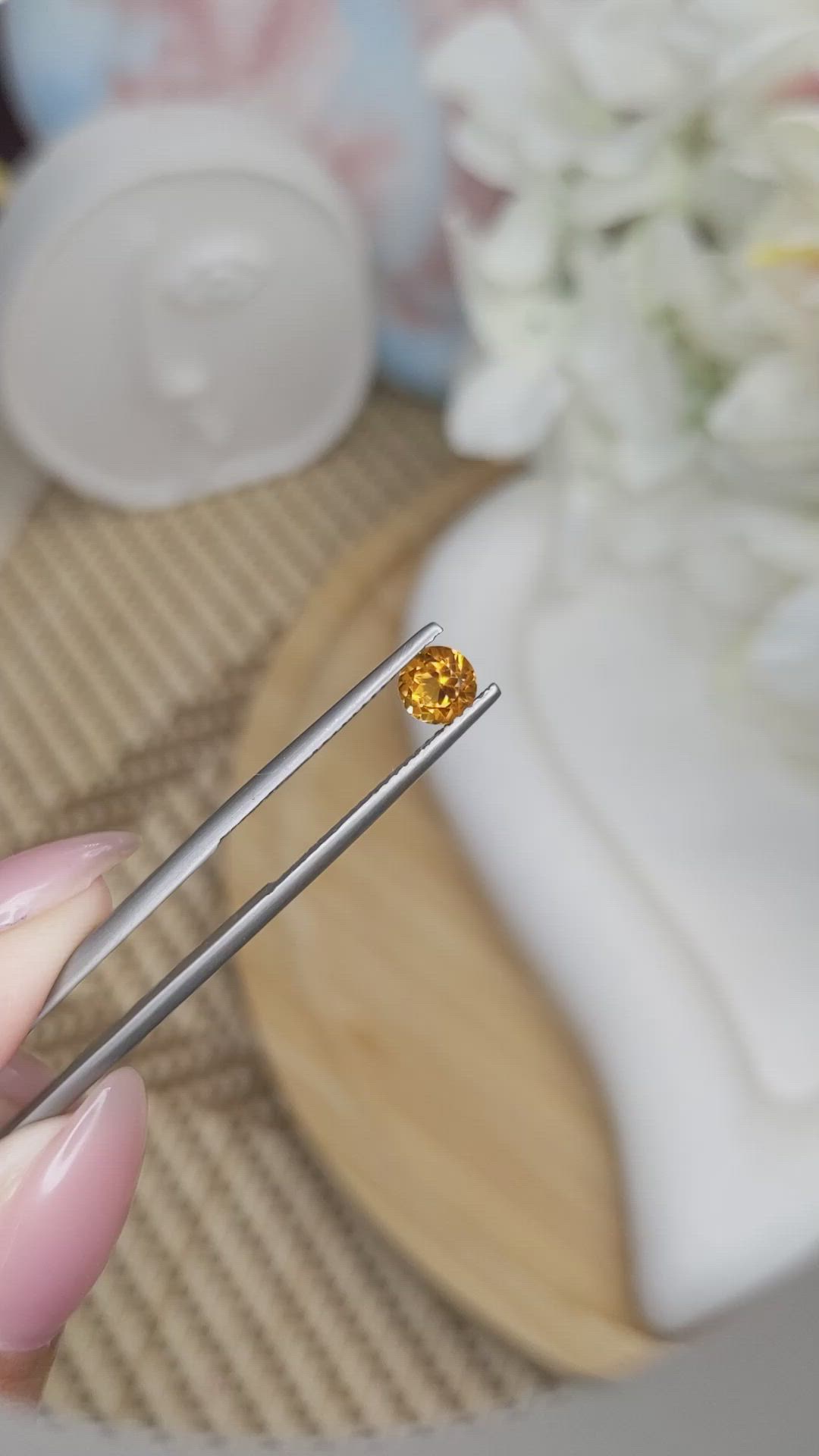 0.48 Ct. Orange Madeira Citrine from Brazil Size Video