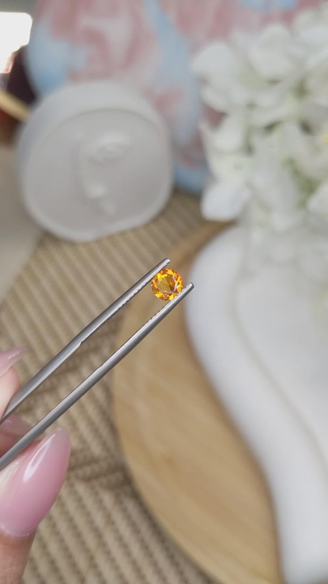 0.39 Ct. Madeira Citrine from Brazil Size Video
