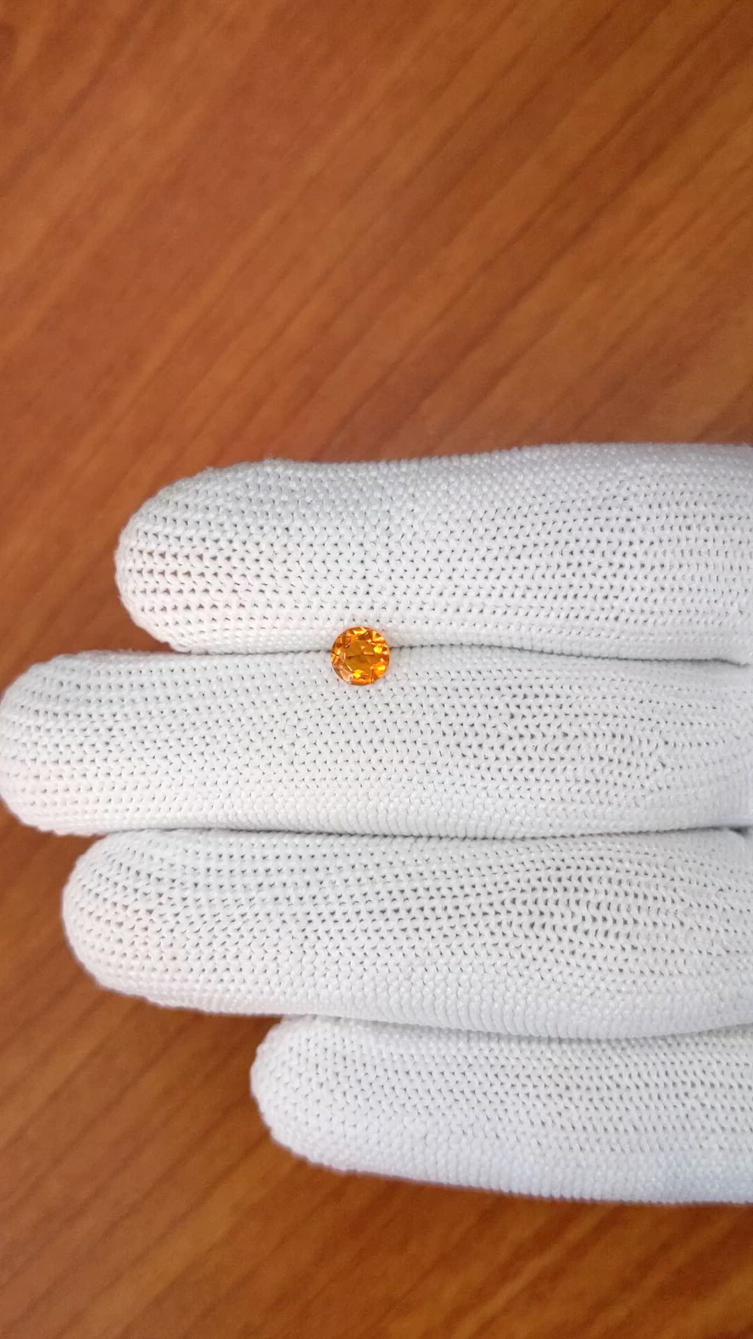 0.40 Ct. Orange Madeira Citrine from Brazil Size Video