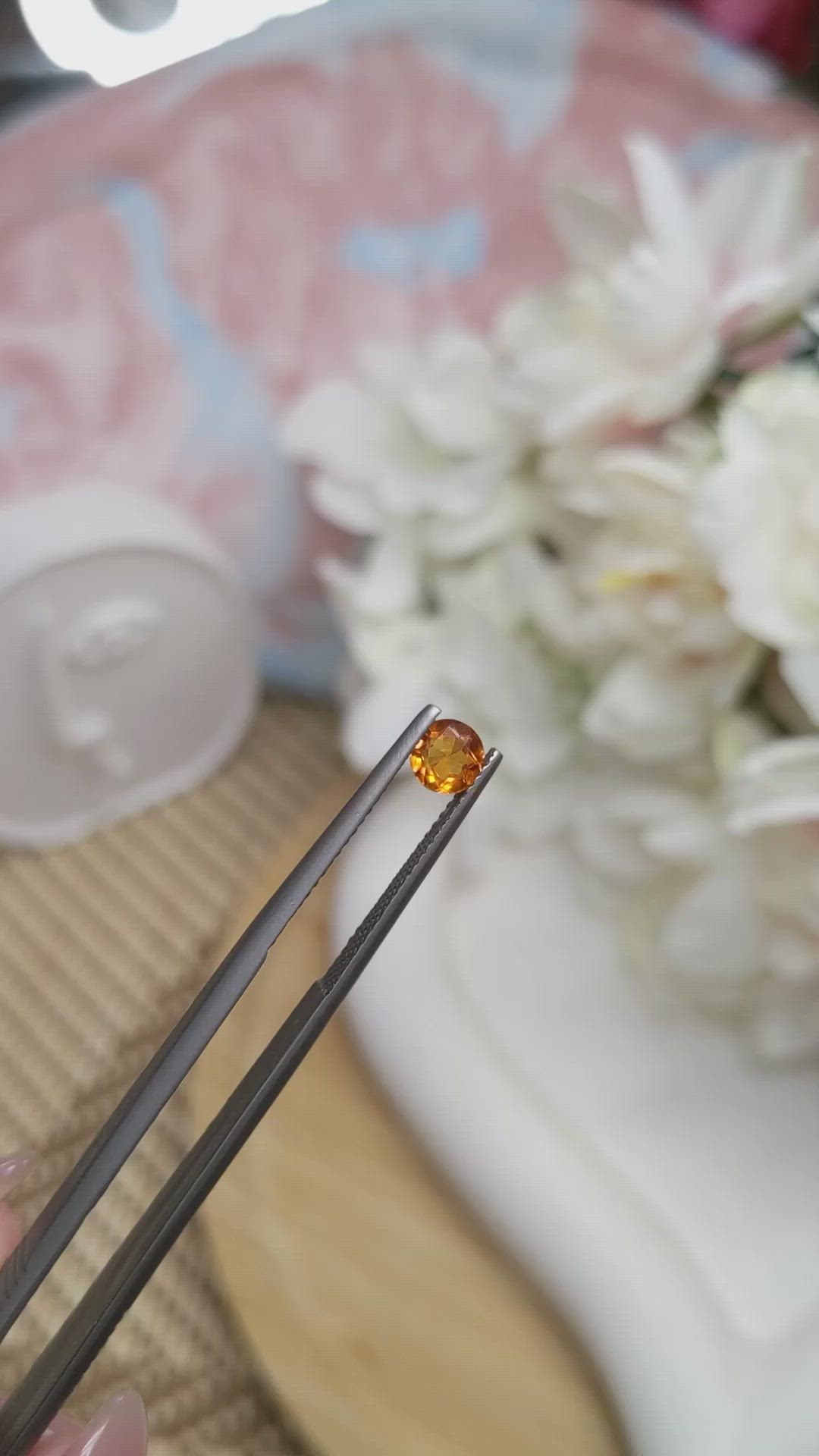 0.40 Ct. Orange Madeira Citrine from Brazil Size Video