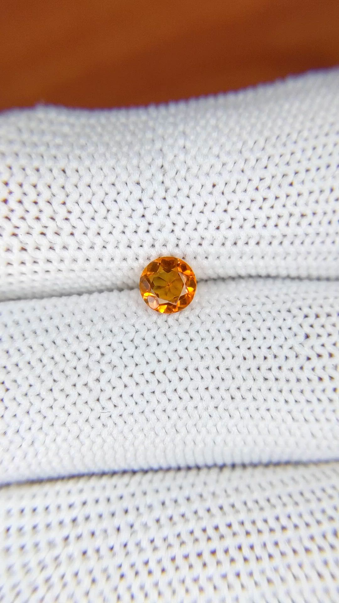0.40 Ct. Orange Madeira Citrine from Brazil Size Video