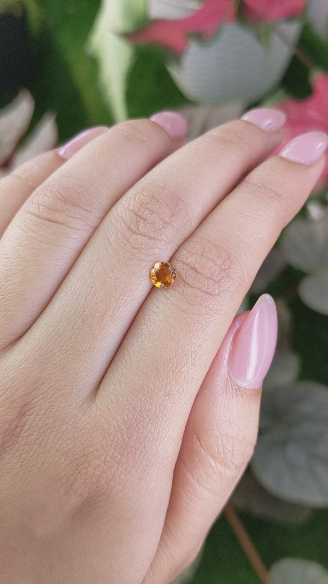 0.40 Ct. Orange Madeira Citrine from Brazil Size Video