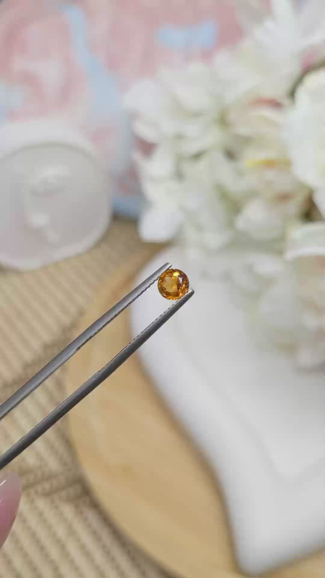 0.47 Ct. Orange Madeira Citrine from Brazil Size Video