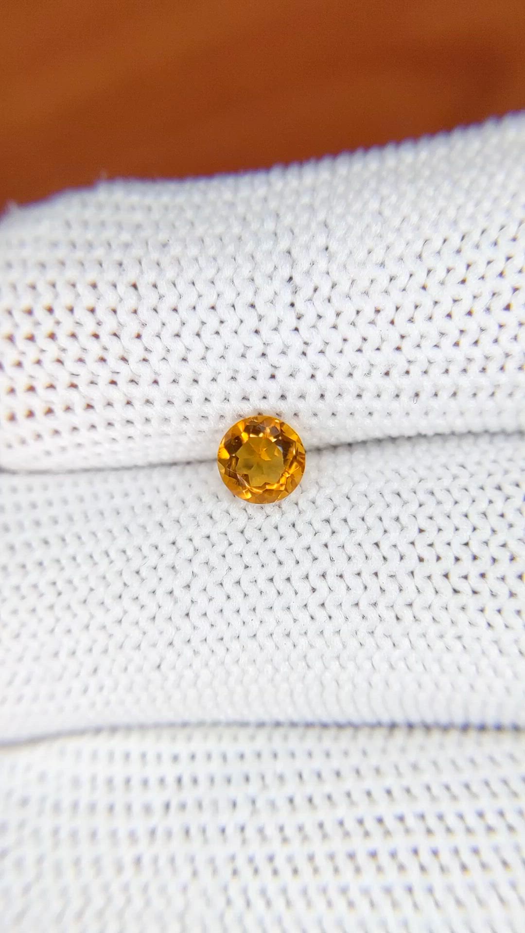 0.47 Ct. Orange Madeira Citrine from Brazil Size Video