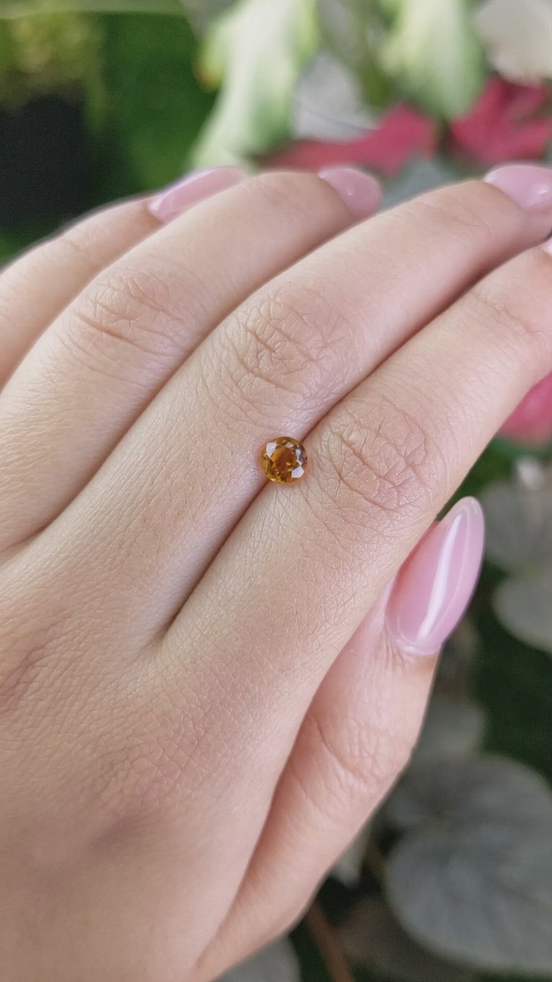 0.47 Ct. Orange Madeira Citrine from Brazil Size Video