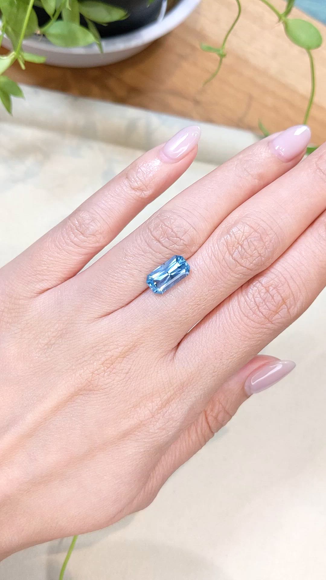 2.52 Ct. Blue Aquamarine from Brazil Size Video