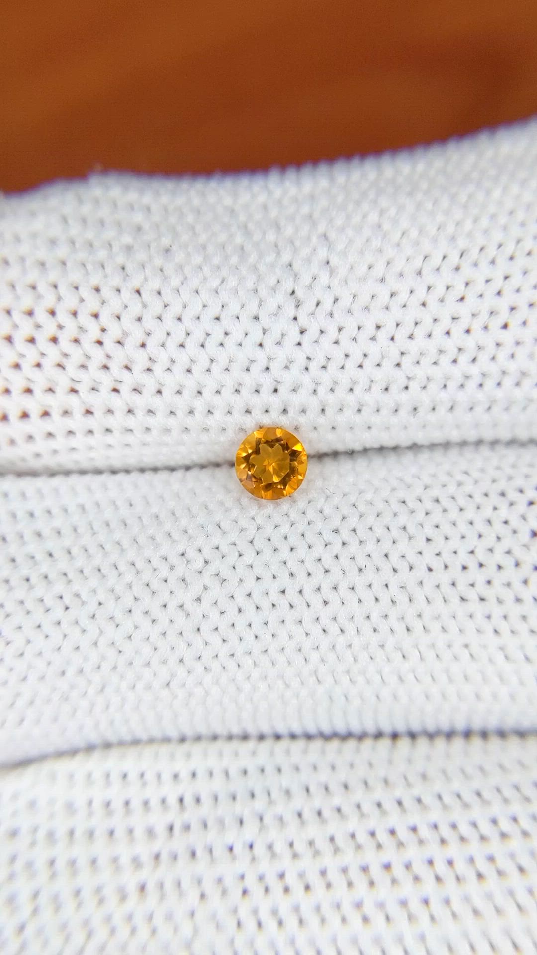 0.23 Ct. Yellowish Orange Madeira Citrine from Brazil Size Video