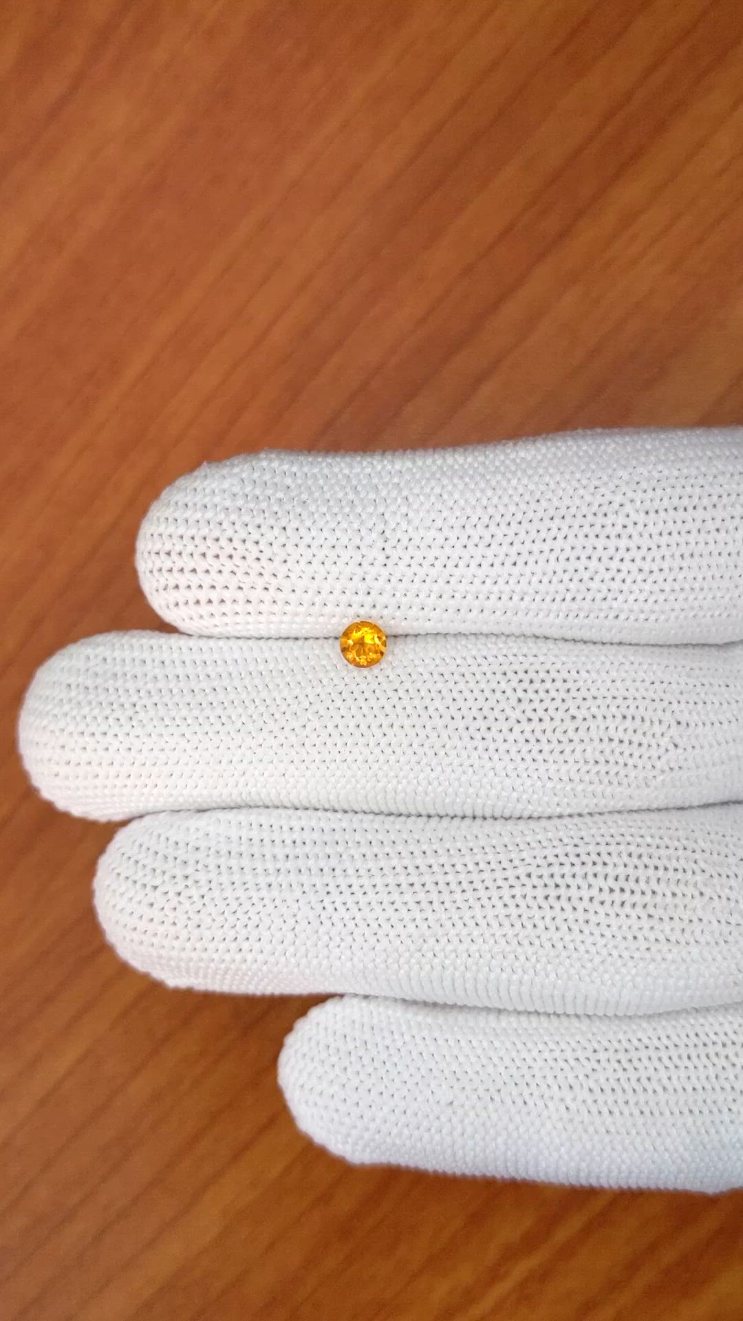 0.23 Ct. Yellowish Orange Madeira Citrine from Brazil Size Video