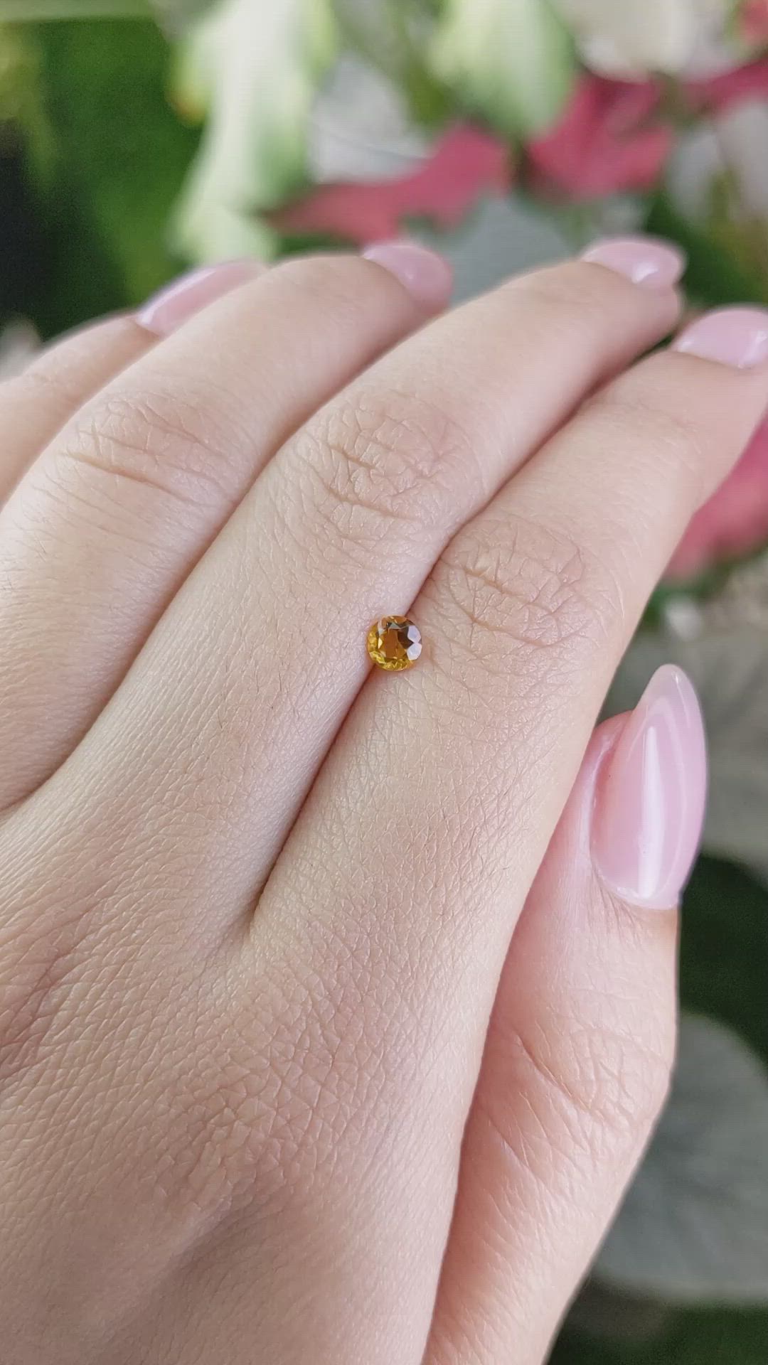 0.23 Ct. Yellowish Orange Madeira Citrine from Brazil Size Video
