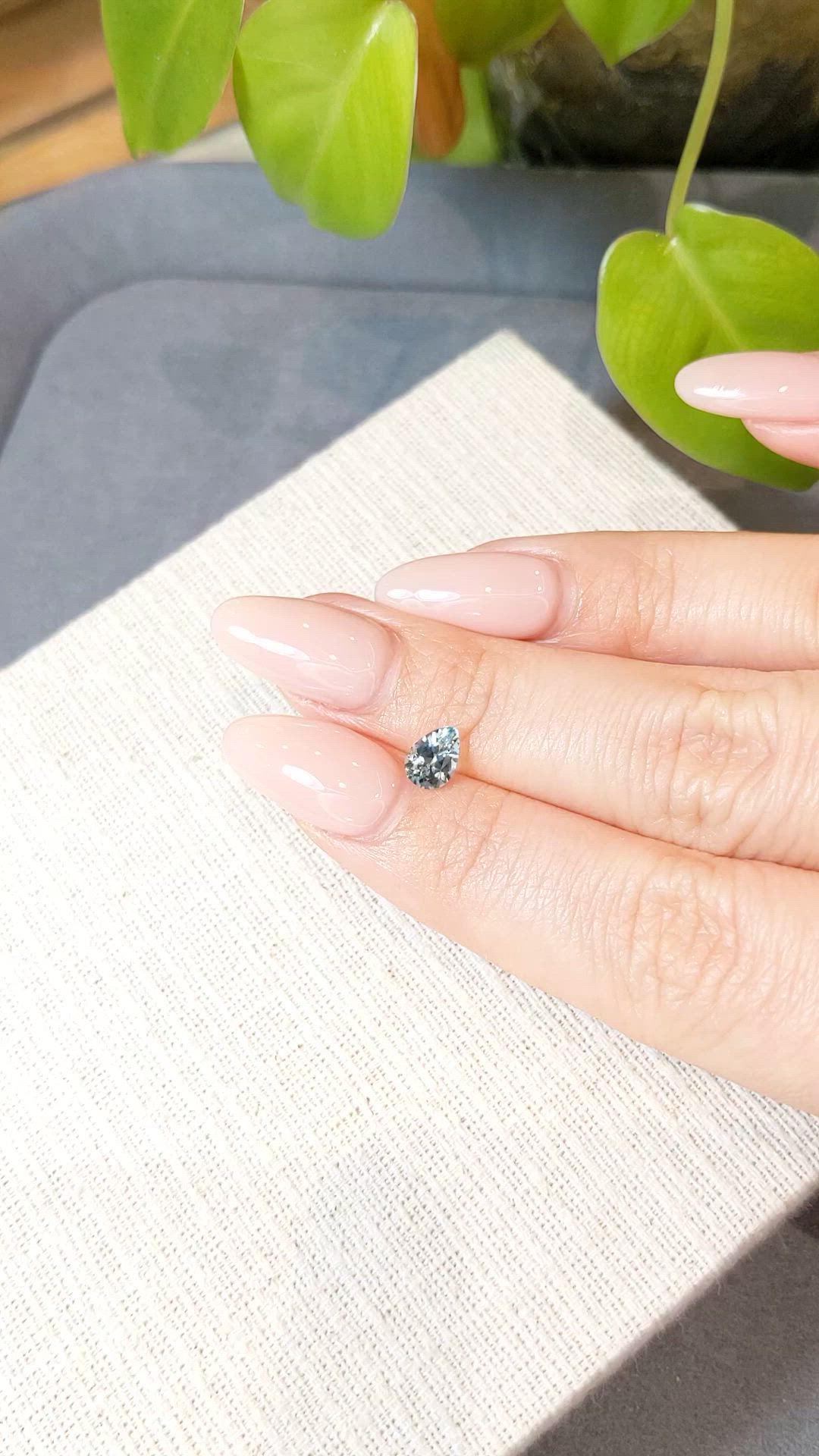0.56 Ct. Blue Aquamarine from Mozambique Size Video