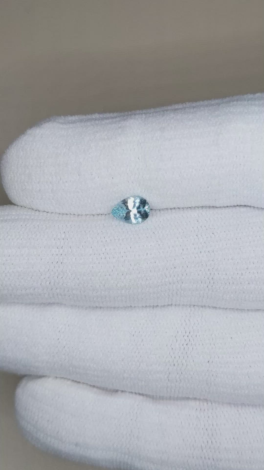 0.56 Ct. Blue Aquamarine from Mozambique Size Video