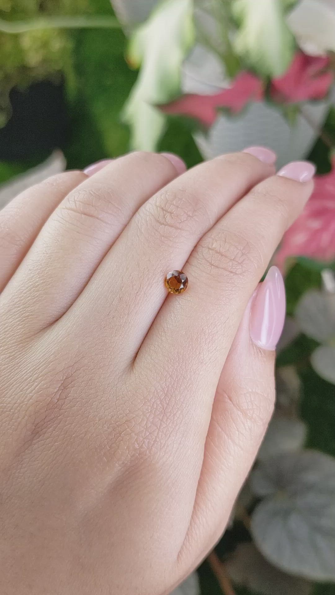 0.48 Ct. Brownish Orange Madeira Citrine from Brazil Size Video