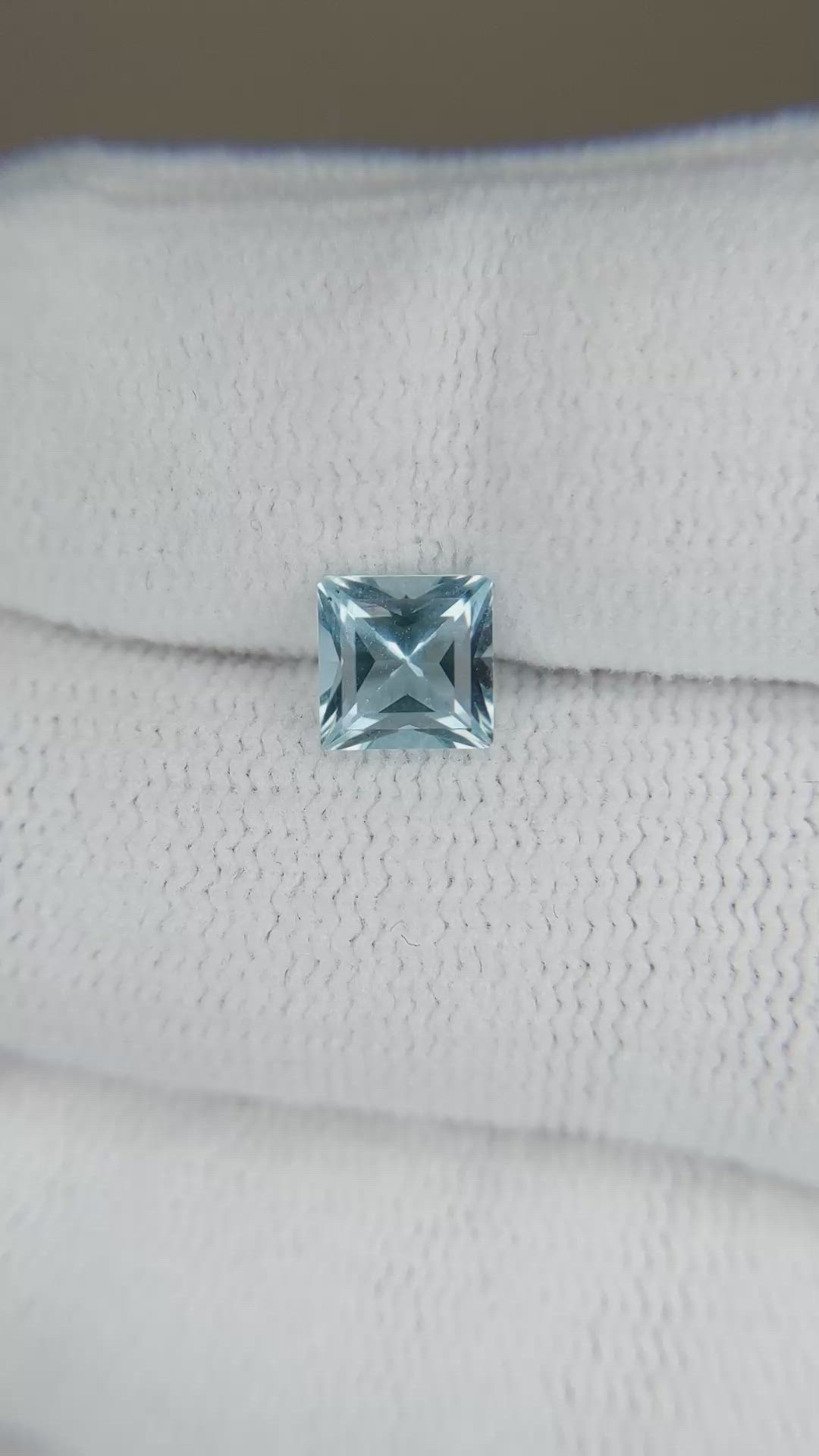 0.87 Ct. Greenish Blue Aquamarine from Brazil Size Video