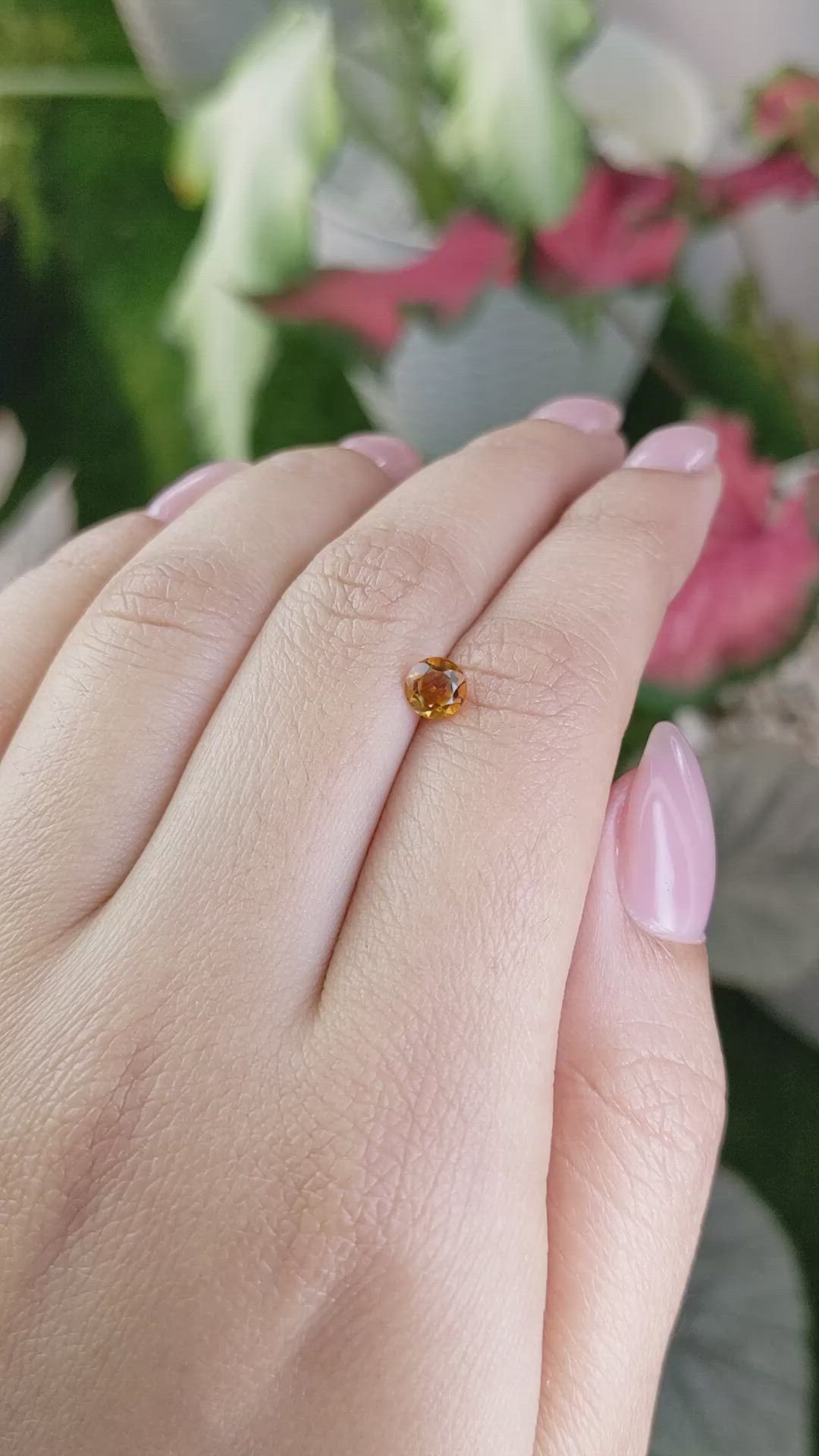 0.49 Ct. Orange Madeira Citrine from Brazil Size Video