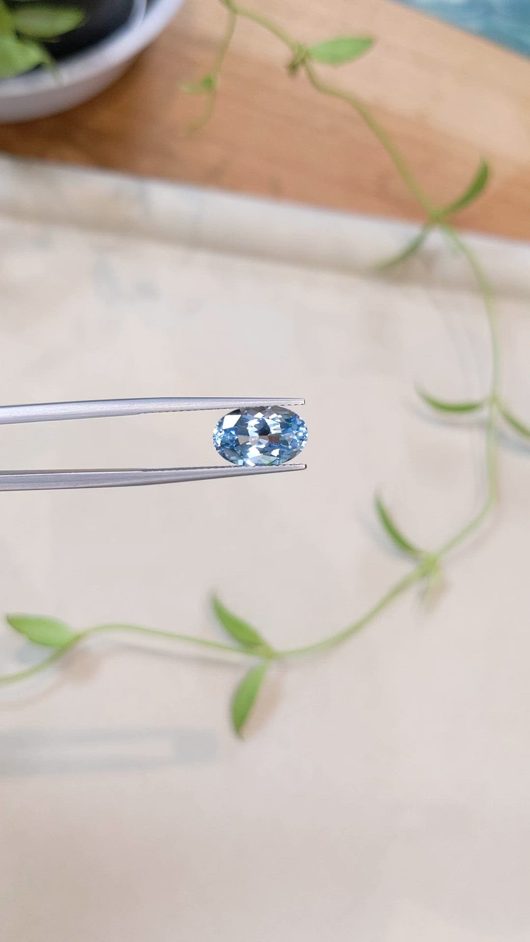 2.84 Ct. Blue Aquamarine from Mozambique Size Video