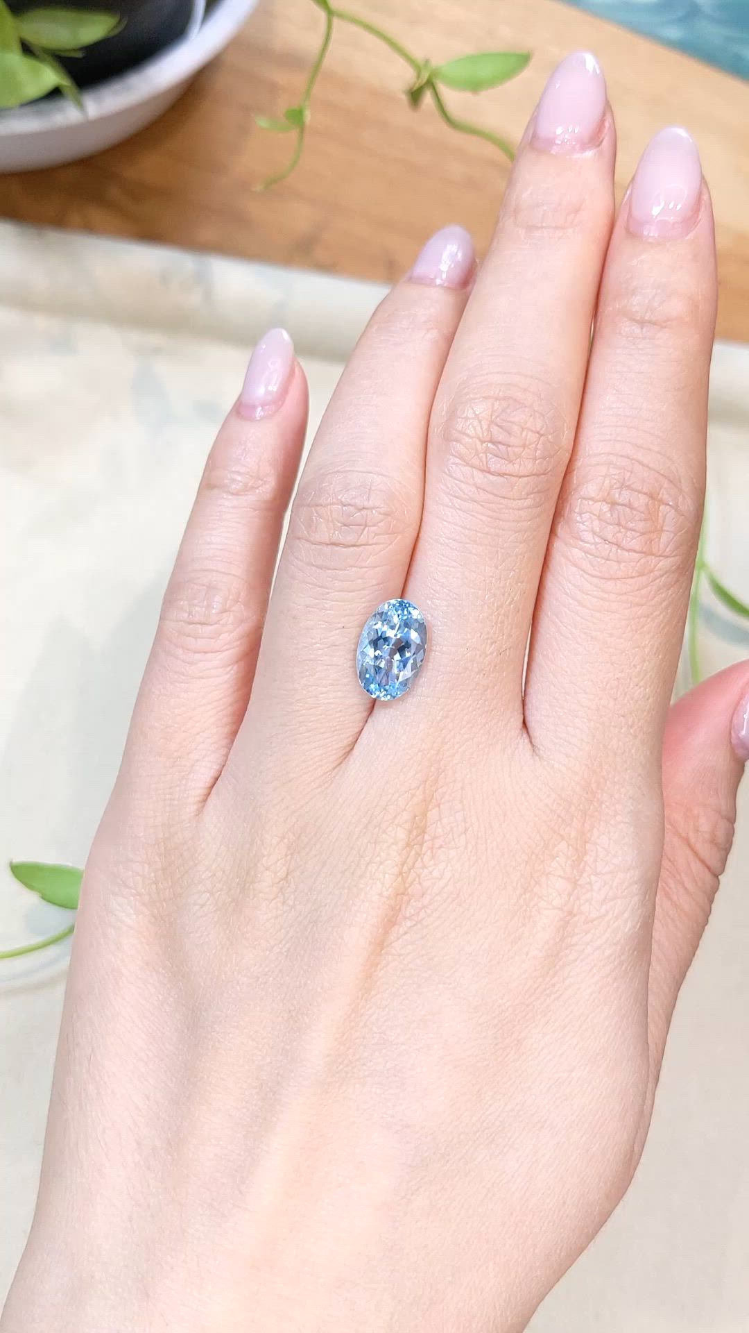 2.84 Ct. Blue Aquamarine from Mozambique Size Video