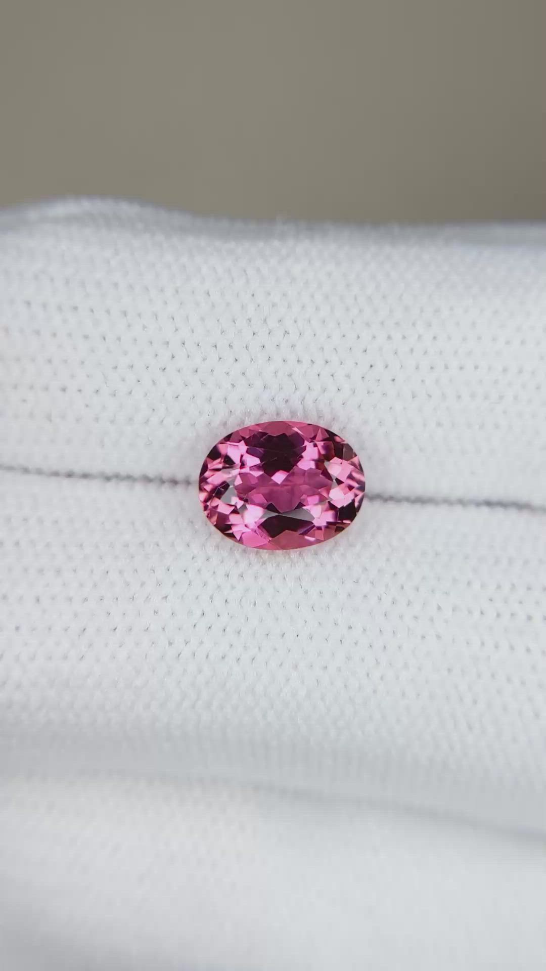1.72 Ct. Pink Tourmaline from Brazil Size Video