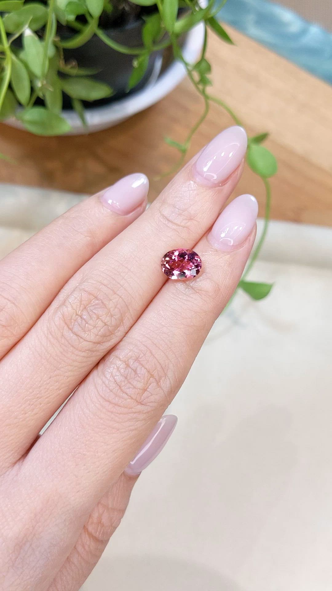 1.72 Ct. Pink Tourmaline from Brazil Size Video
