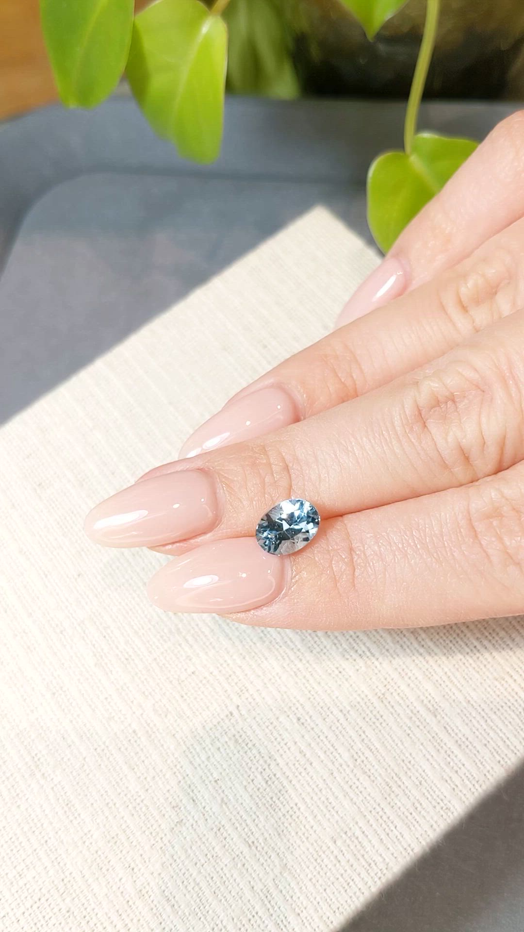 1.65 Ct. Greenish Blue Aquamarine from Brazil Size Video