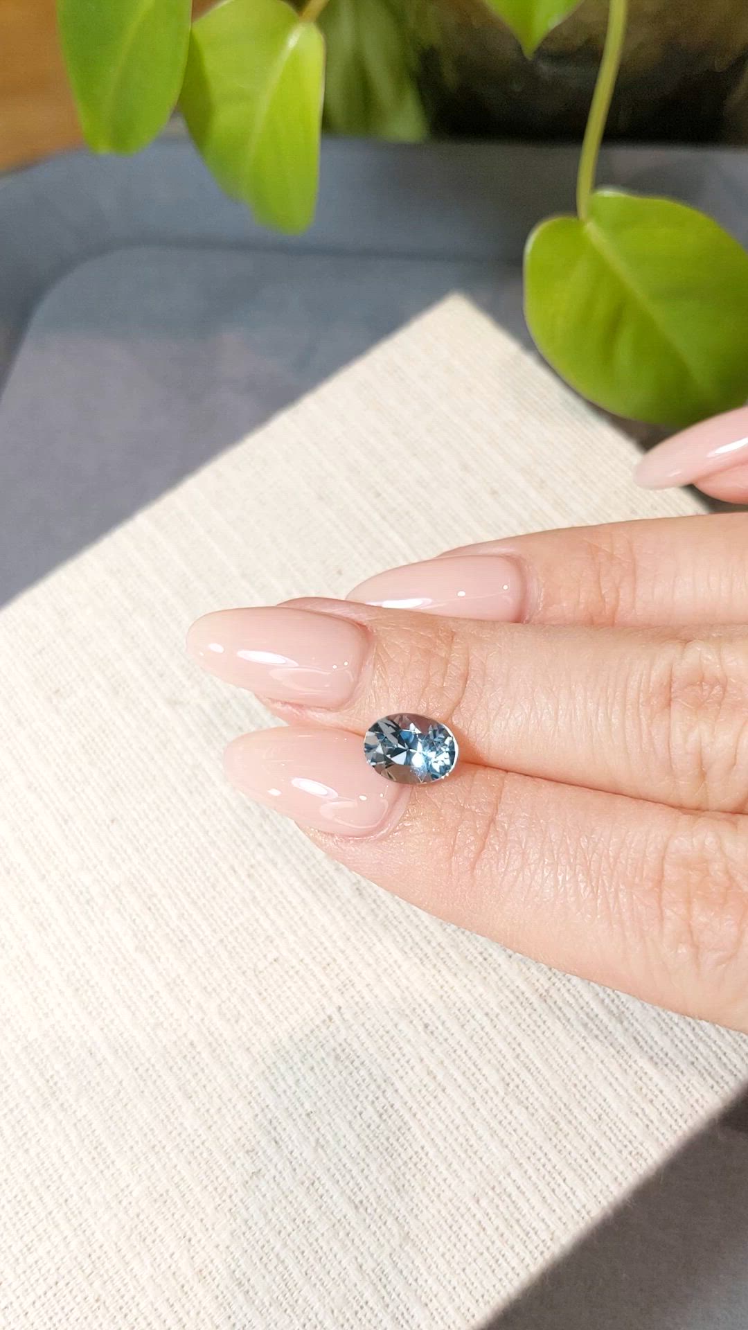 1.65 Ct. Greenish Blue Aquamarine from Brazil Size Video