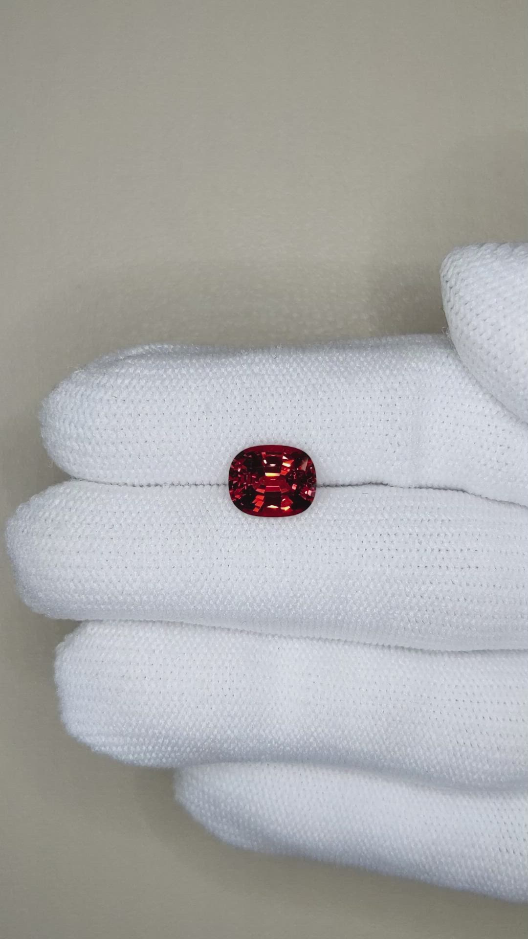 2.62 Ct. Orangish Red Spinel from Tanzania Size Video