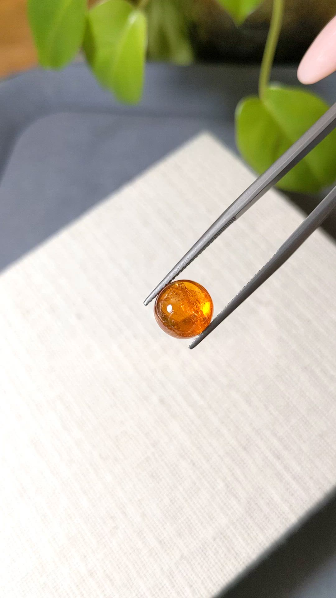 5.69 Ct. Orange Cabochon Spessartite Garnet from Tanzania Size Video