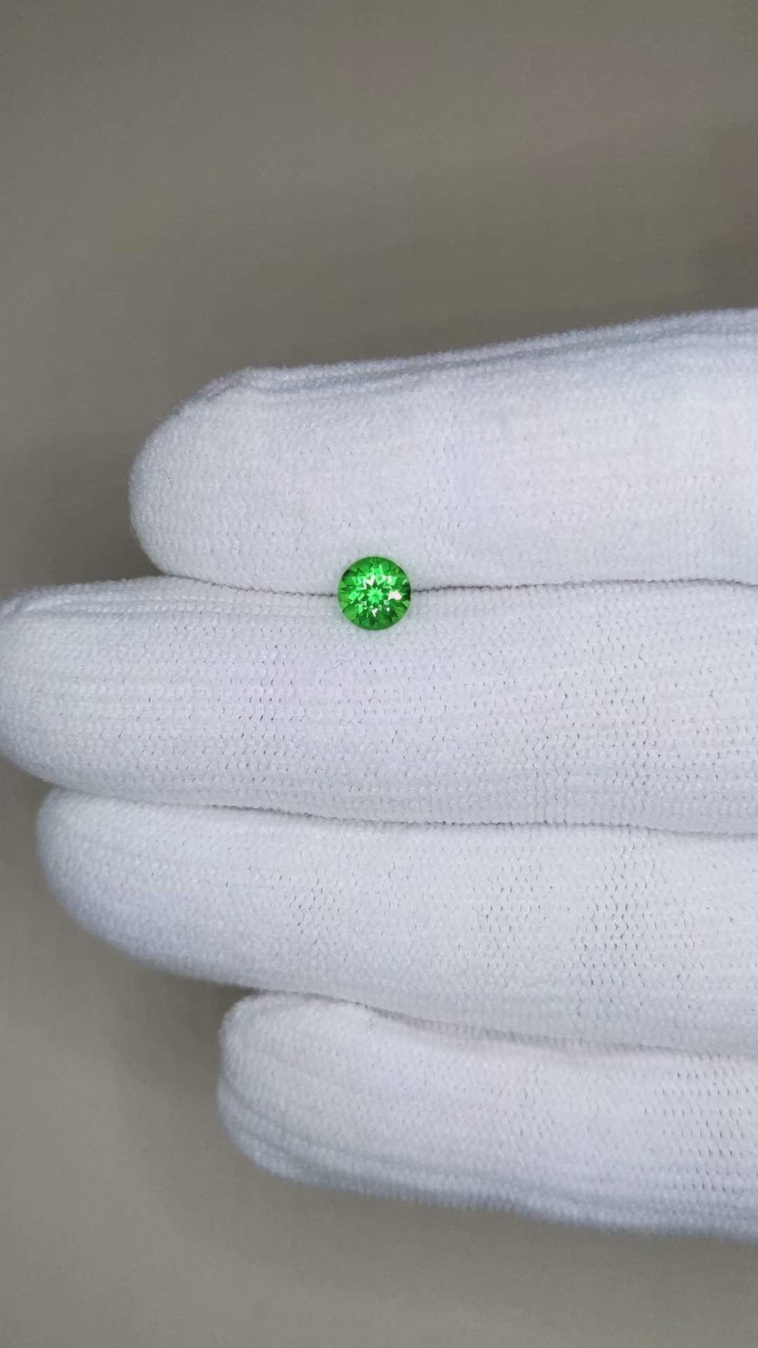 0.58 Ct. Tsavorite Garnet from Tanzania Size Video