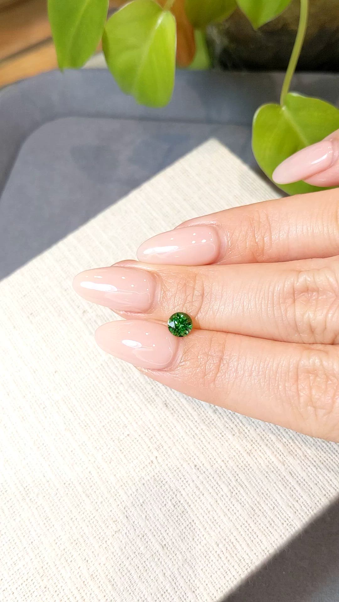 0.58 Ct. Tsavorite Garnet from Tanzania Size Video