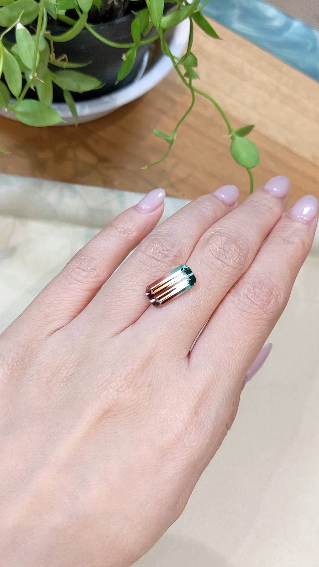 4.87 Ct. Multi Color Tourmaline from Brazil Size Video