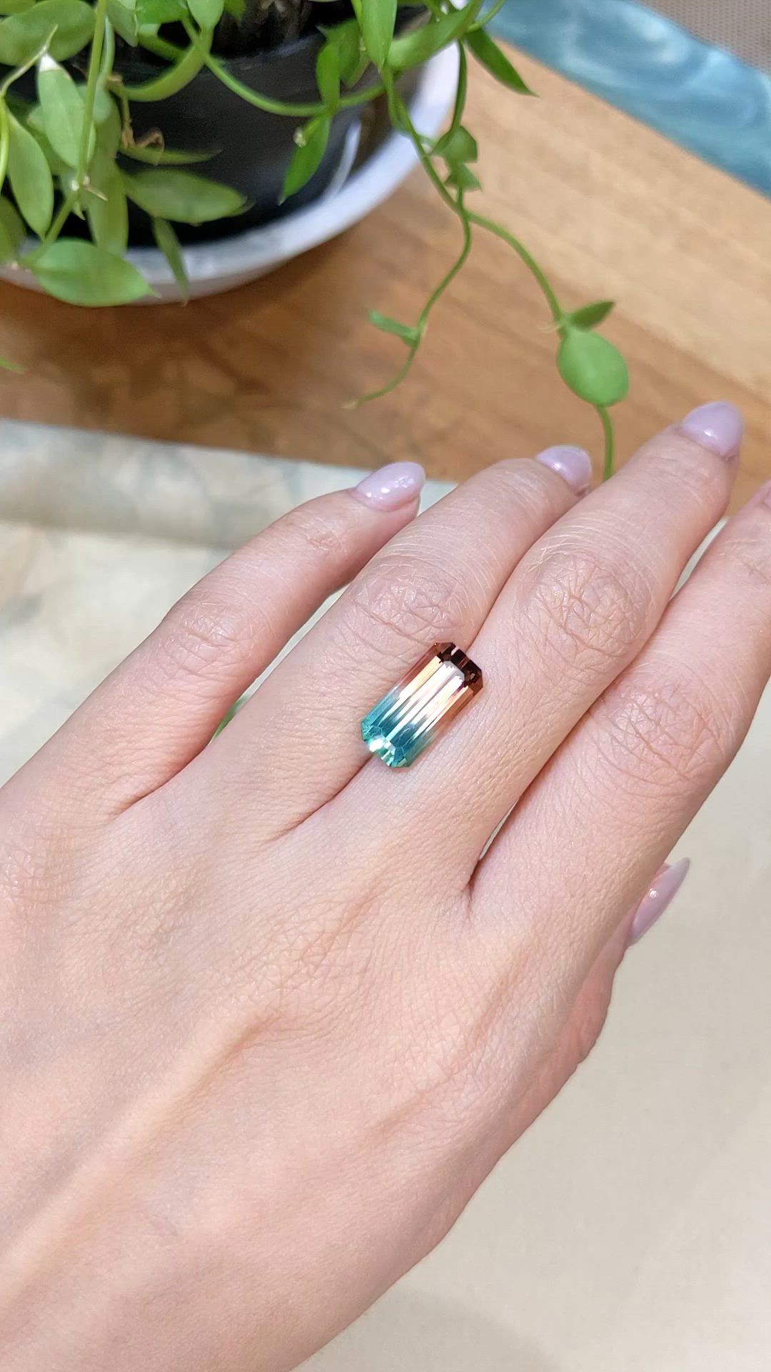 4.87 Ct. Multi Color Tourmaline from Brazil Size Video